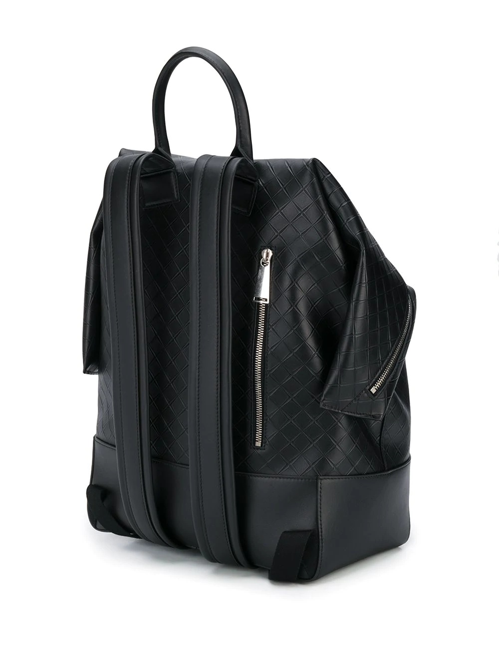 woven detailed leather backpack - 3