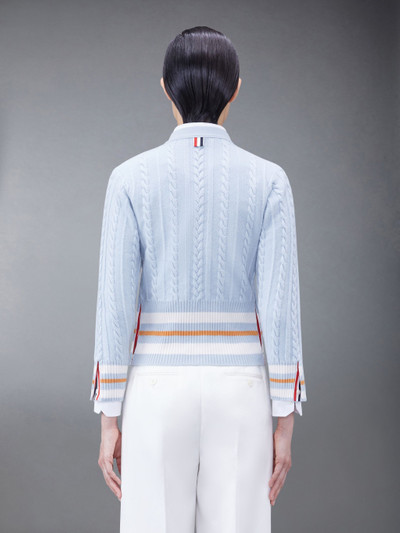 Thom Browne Cashmere Striped Cable V-Neck Cardigan outlook