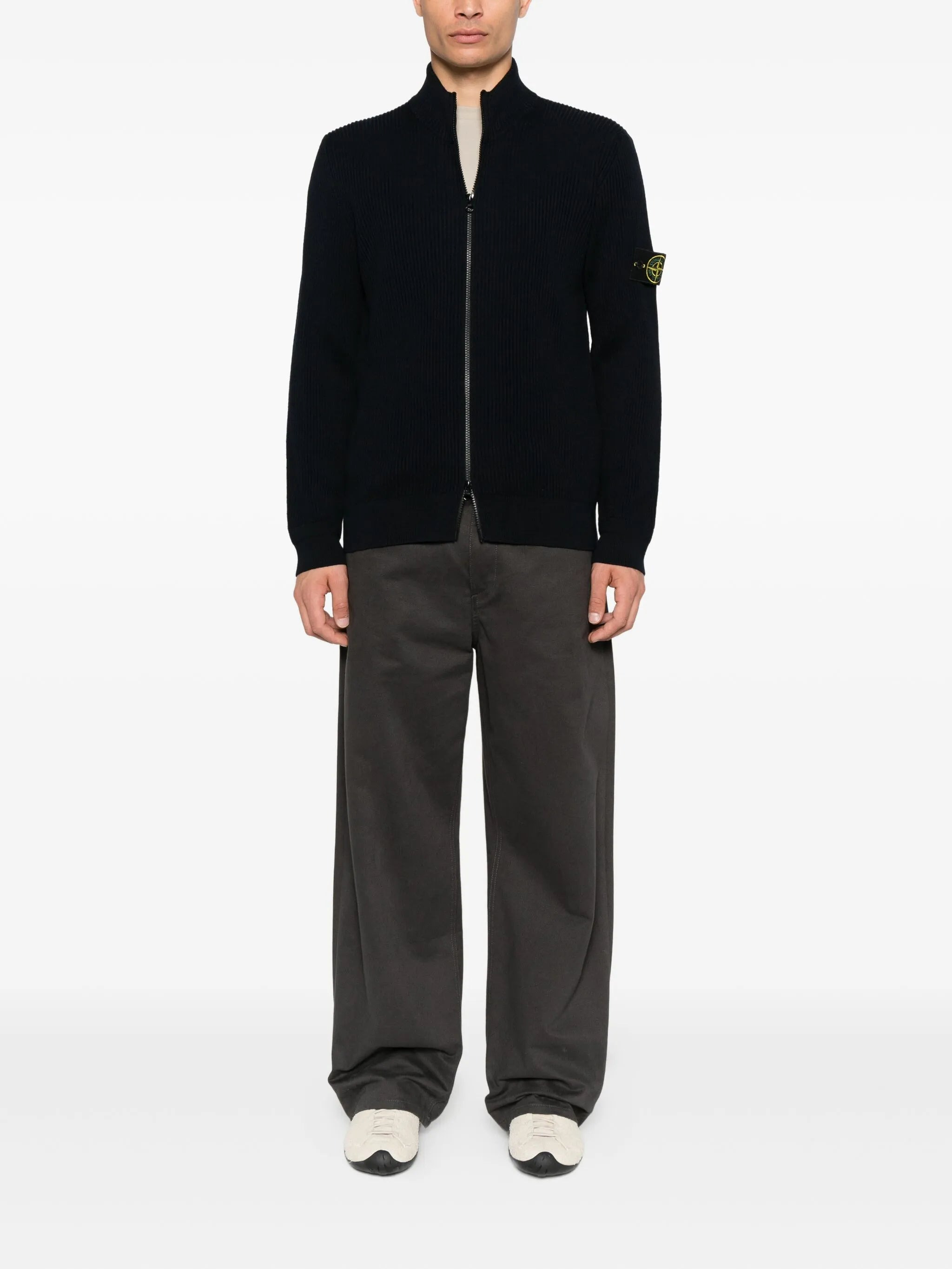 Stone Island 5100006 Ribbed Zip-up Cardigan - 3
