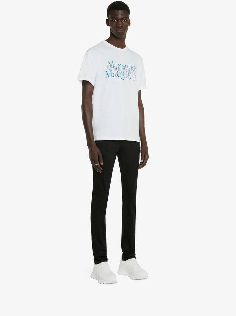 Men's Skeleton Band T-shirt in White Mix 3