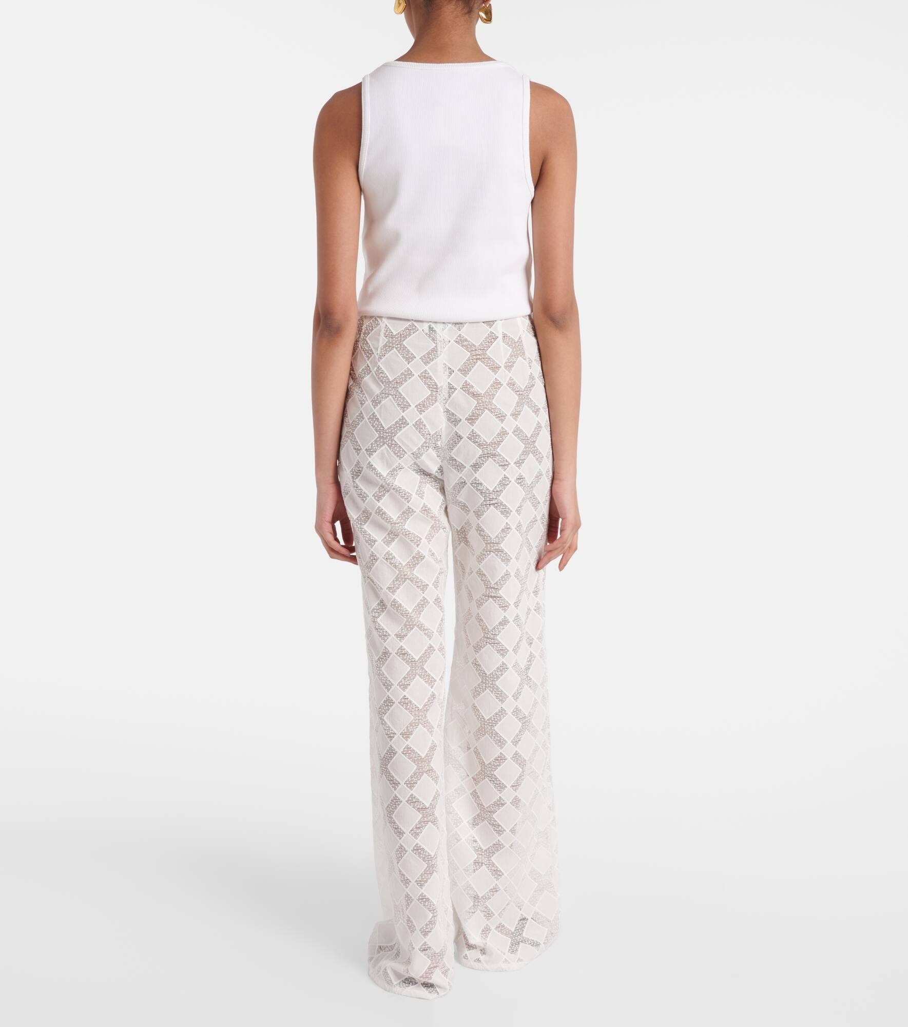 Kaia embroidered wide-leg pants - 3