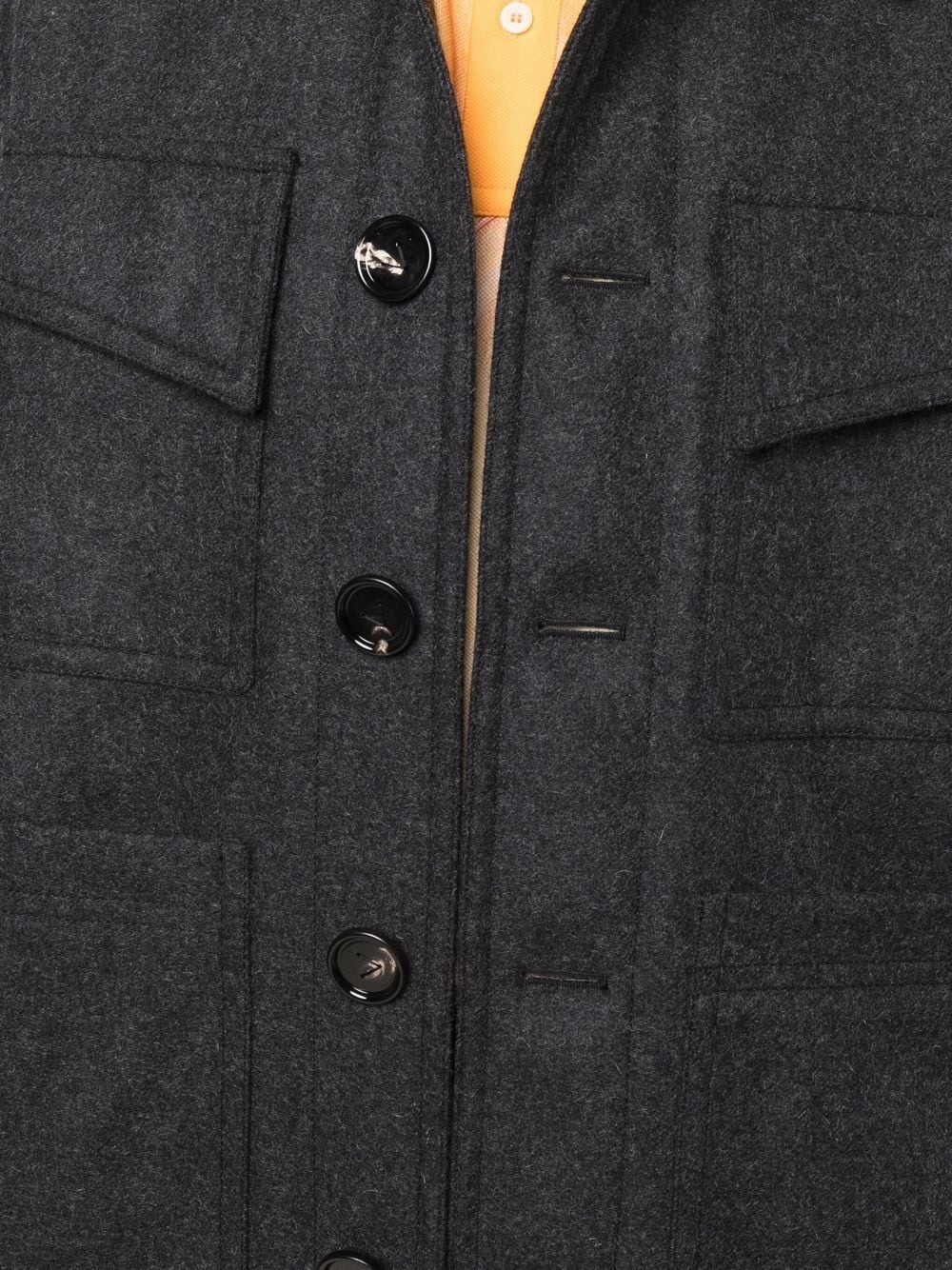 button-up tailored wool coat - 5