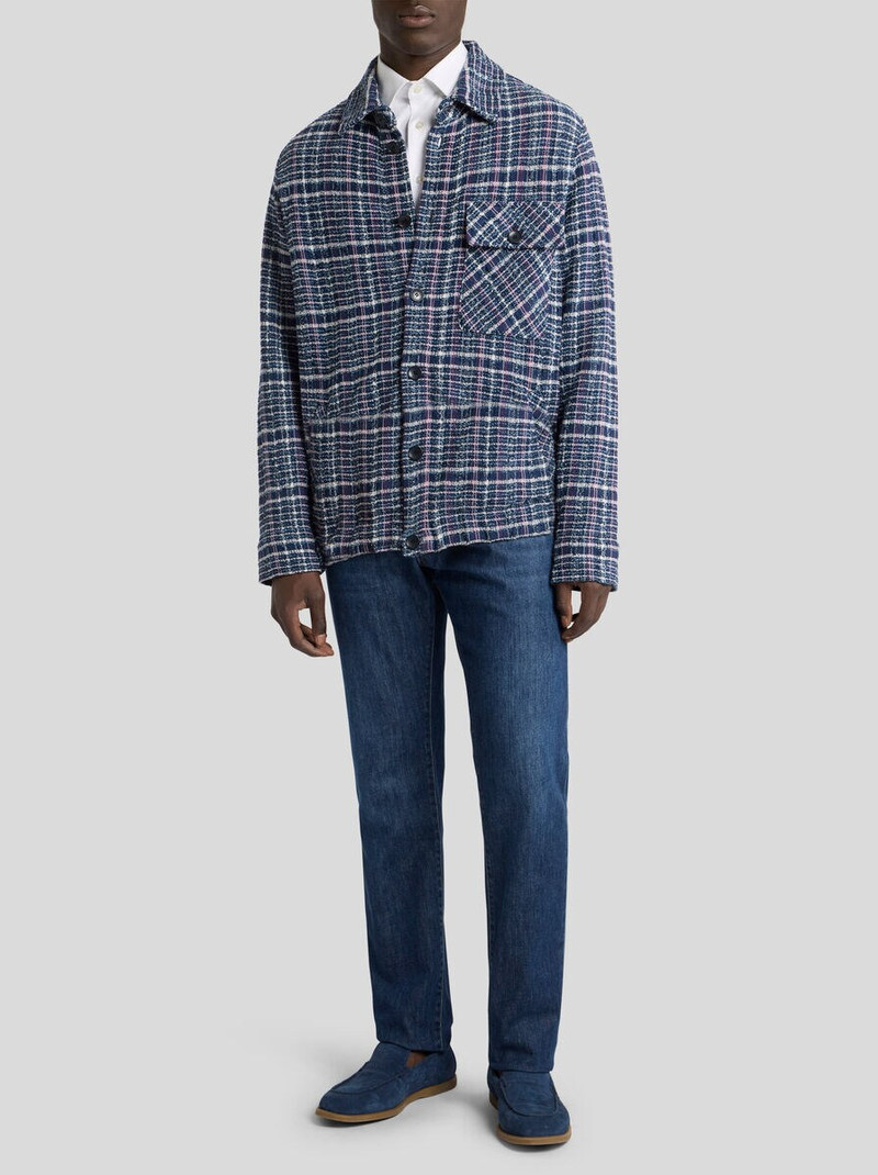 Etro KNIT COTTON-BLEND JACQUARD JACKET WITH MAXI CHECK MOTIF outlook