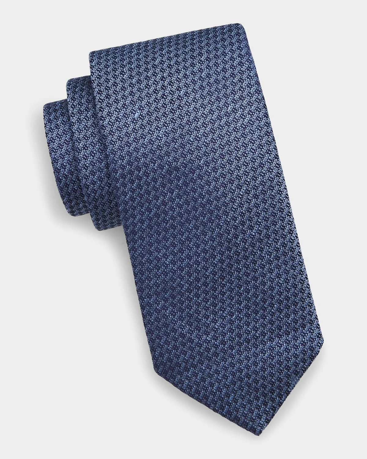 Geometric Woven Silk Tie - 1