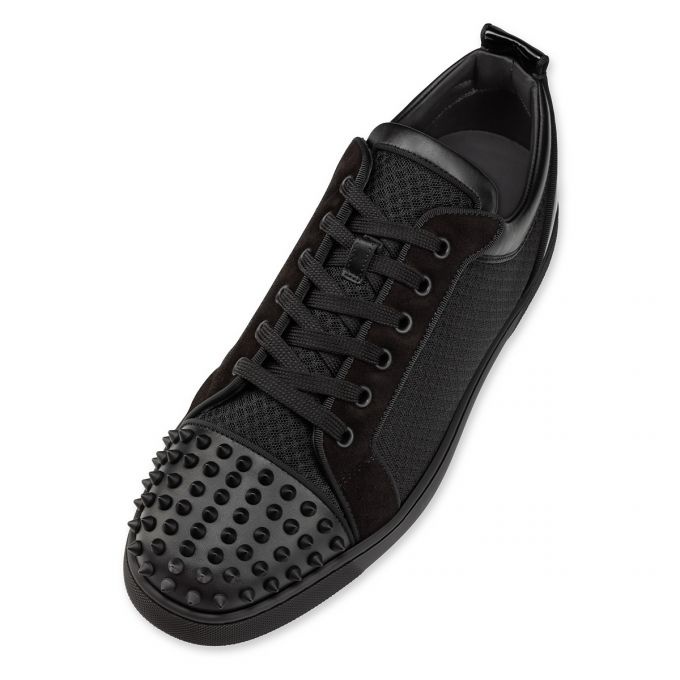 Christian Louboutin Fun Louis Junior Studded Mesh And Leather