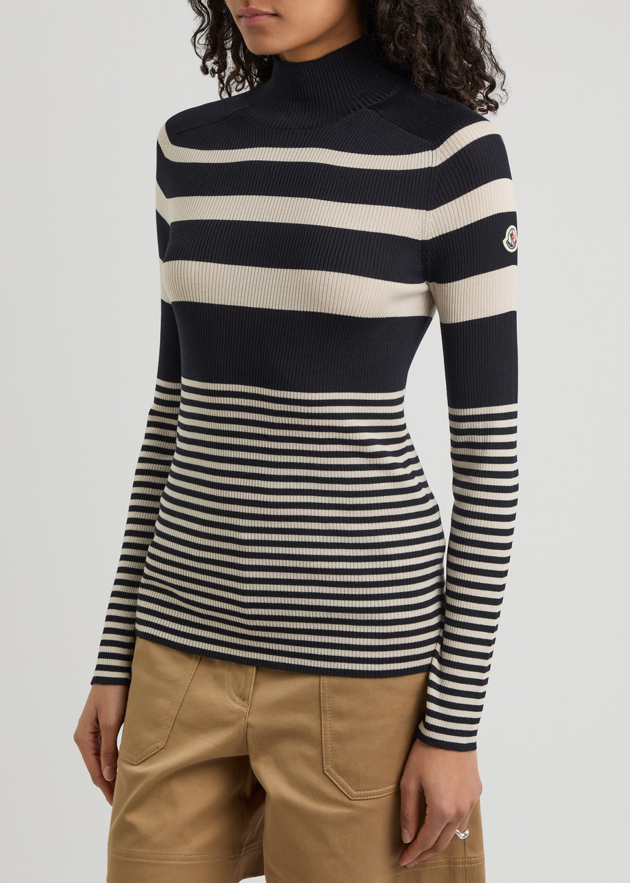 Moncler Striped-intarsia Ribbed Wool top - 2