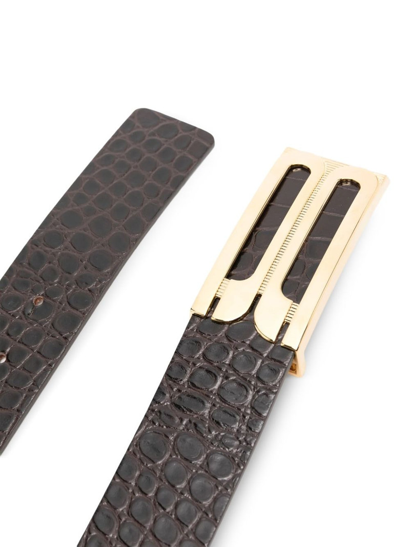 Victoria Beckham crocodile-embossed belt outlook