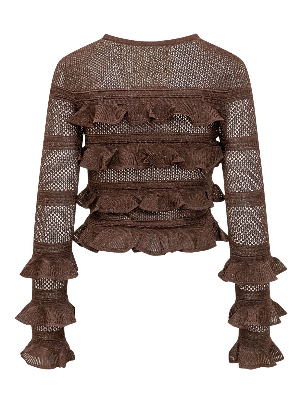 panelled ruffled top - 2