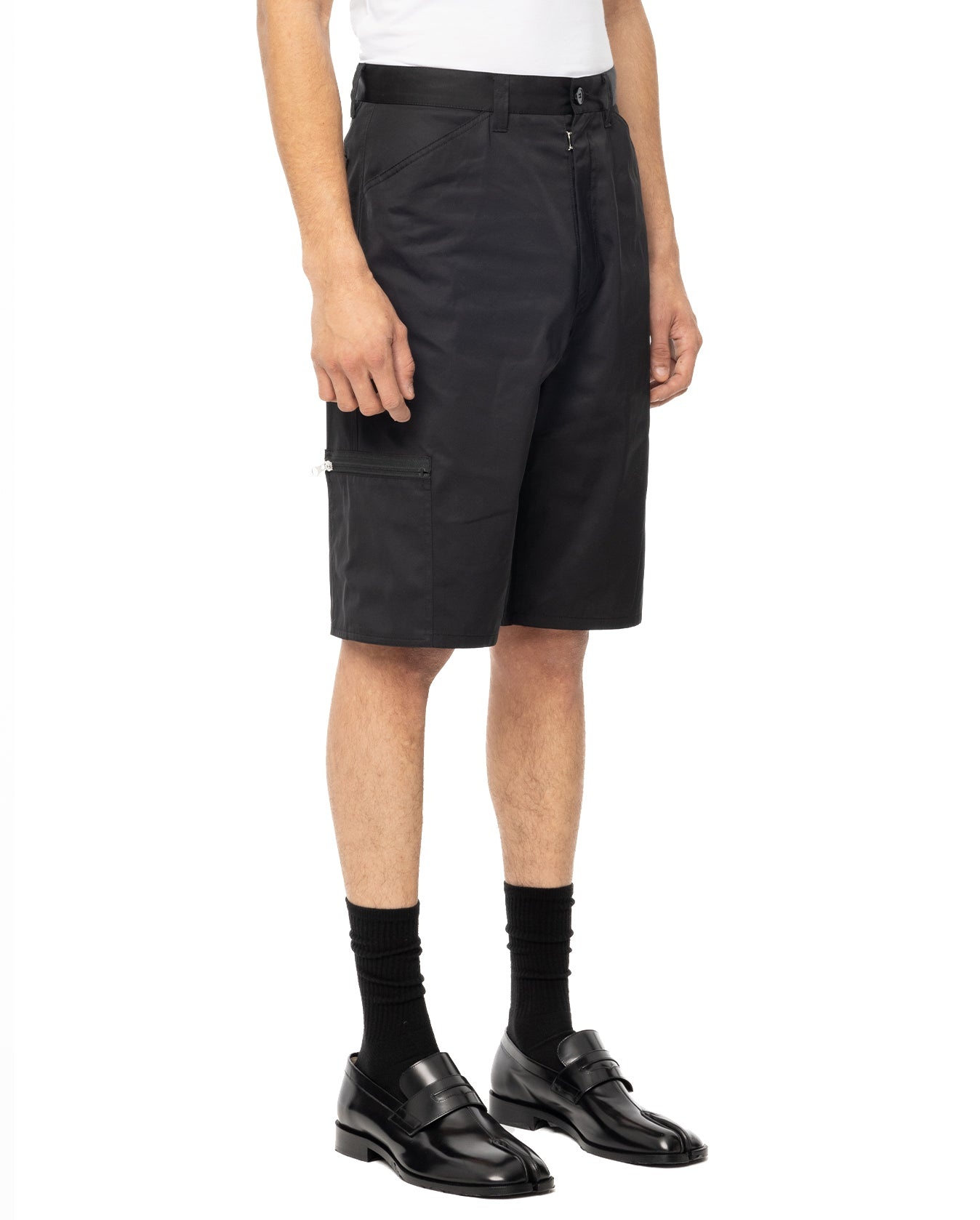 Gabardine Long Shorts - Black - 3