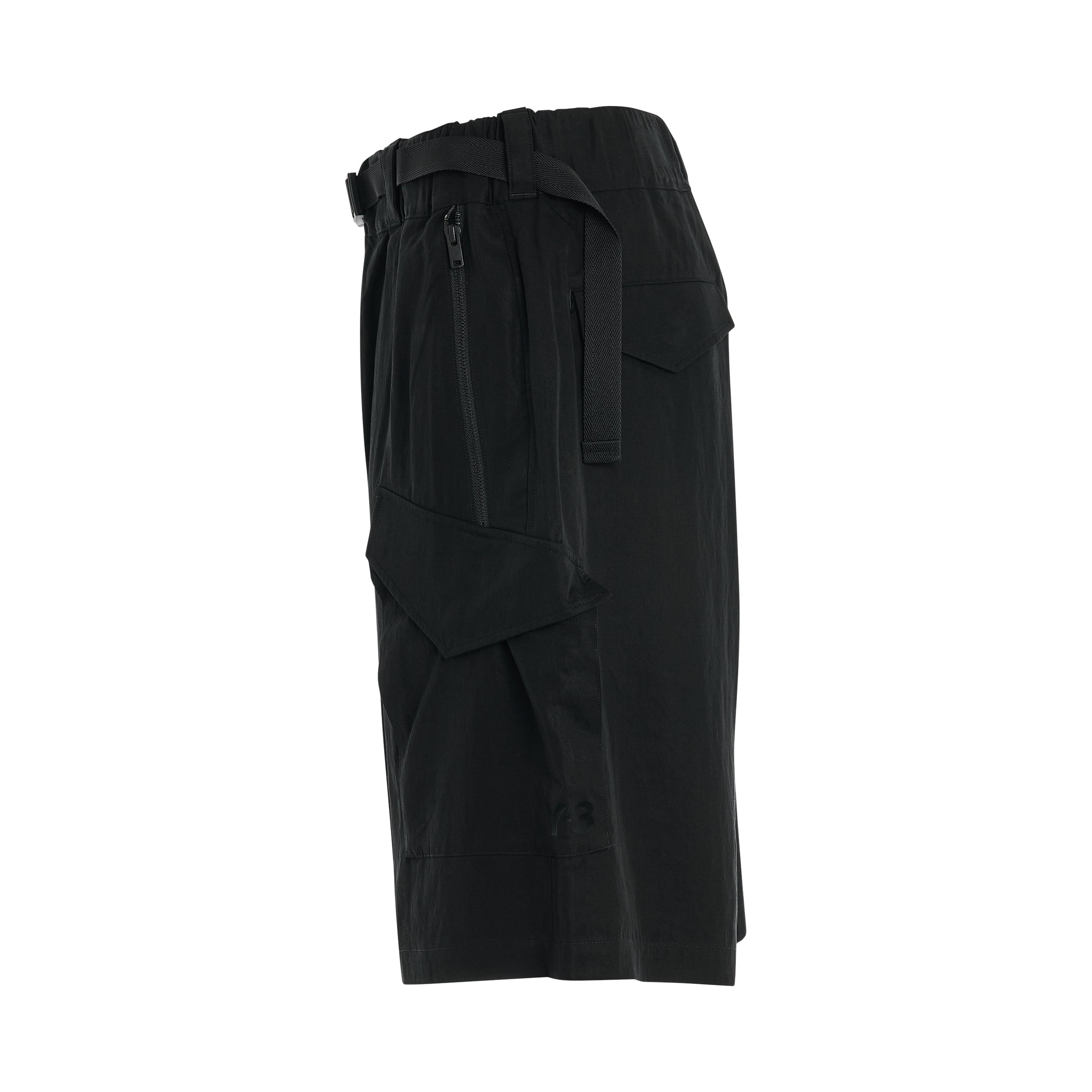 Wash Twill Shorts in Black - 3