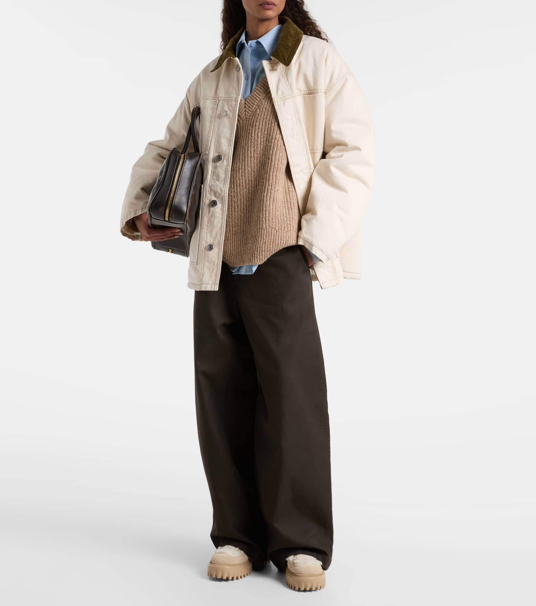 Hogan H700 shearling-trimmed suede ankle boots - 3
