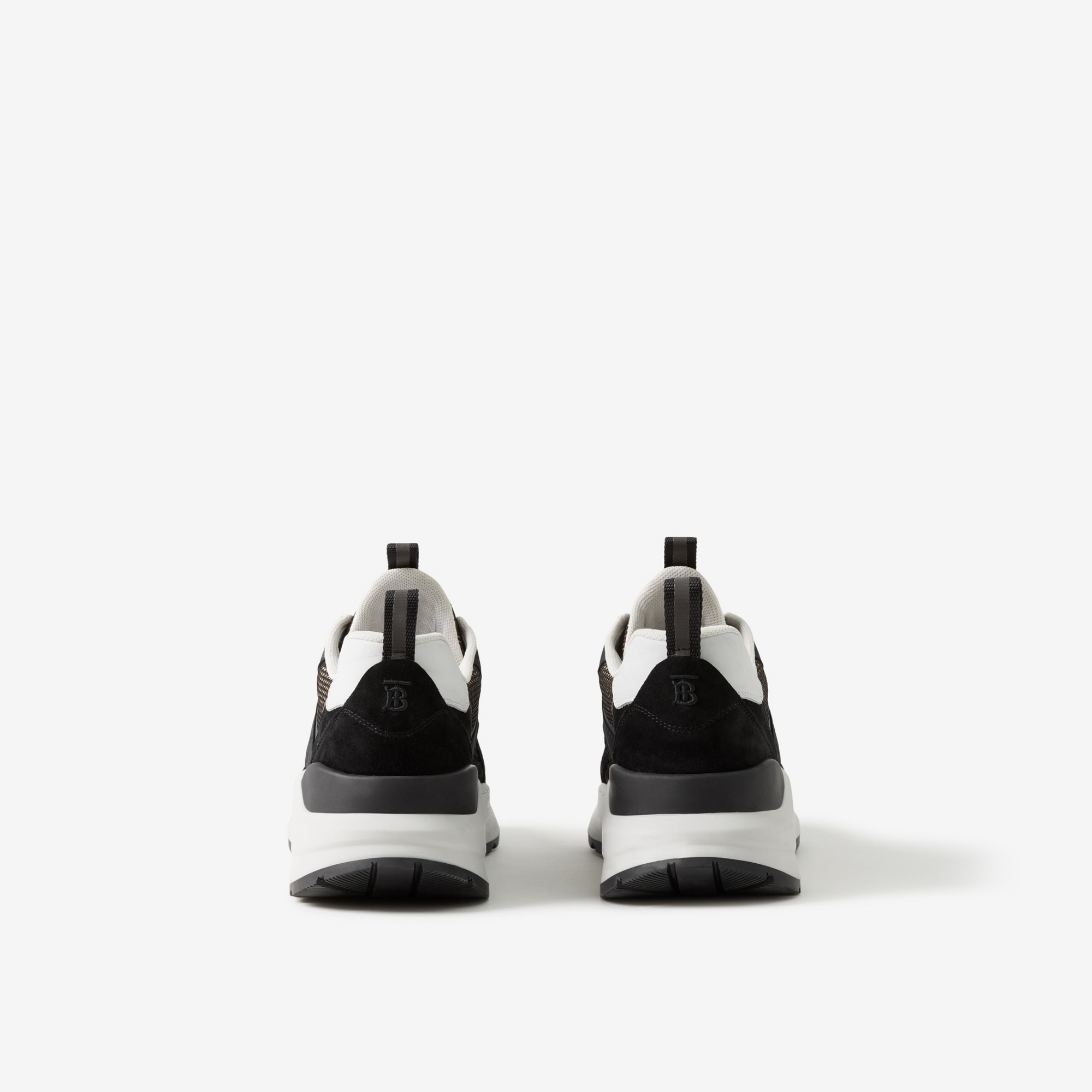 Logo Embossed, Leather, Suede and Mesh Sneakers - 3