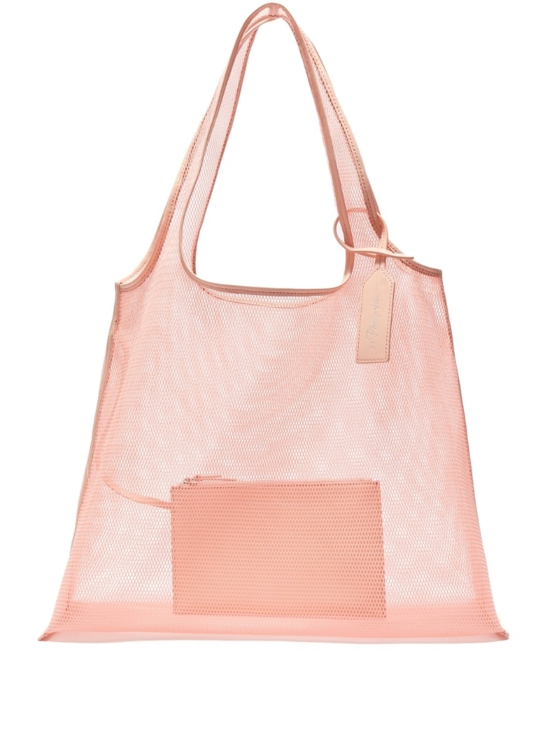 open-top mesh tote bag - 1