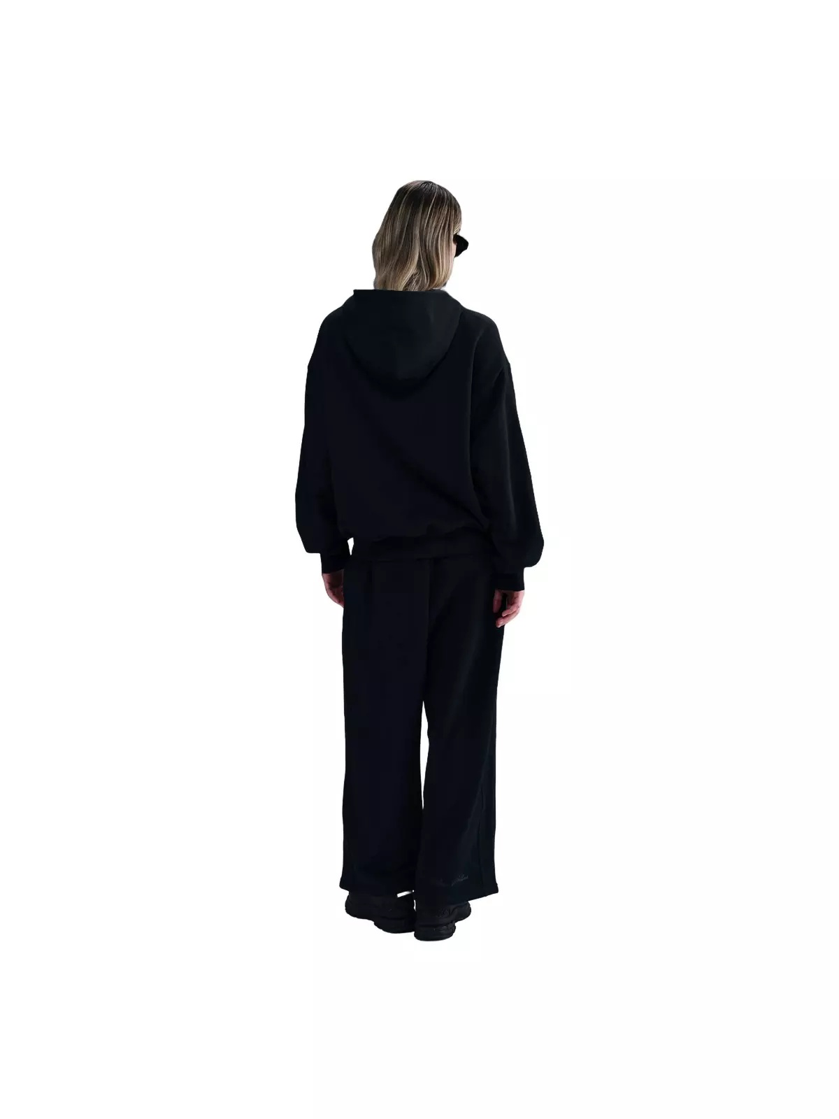 Women's Sportswear Over-Oversized French Terry Pullover Hoodie-Black - 5