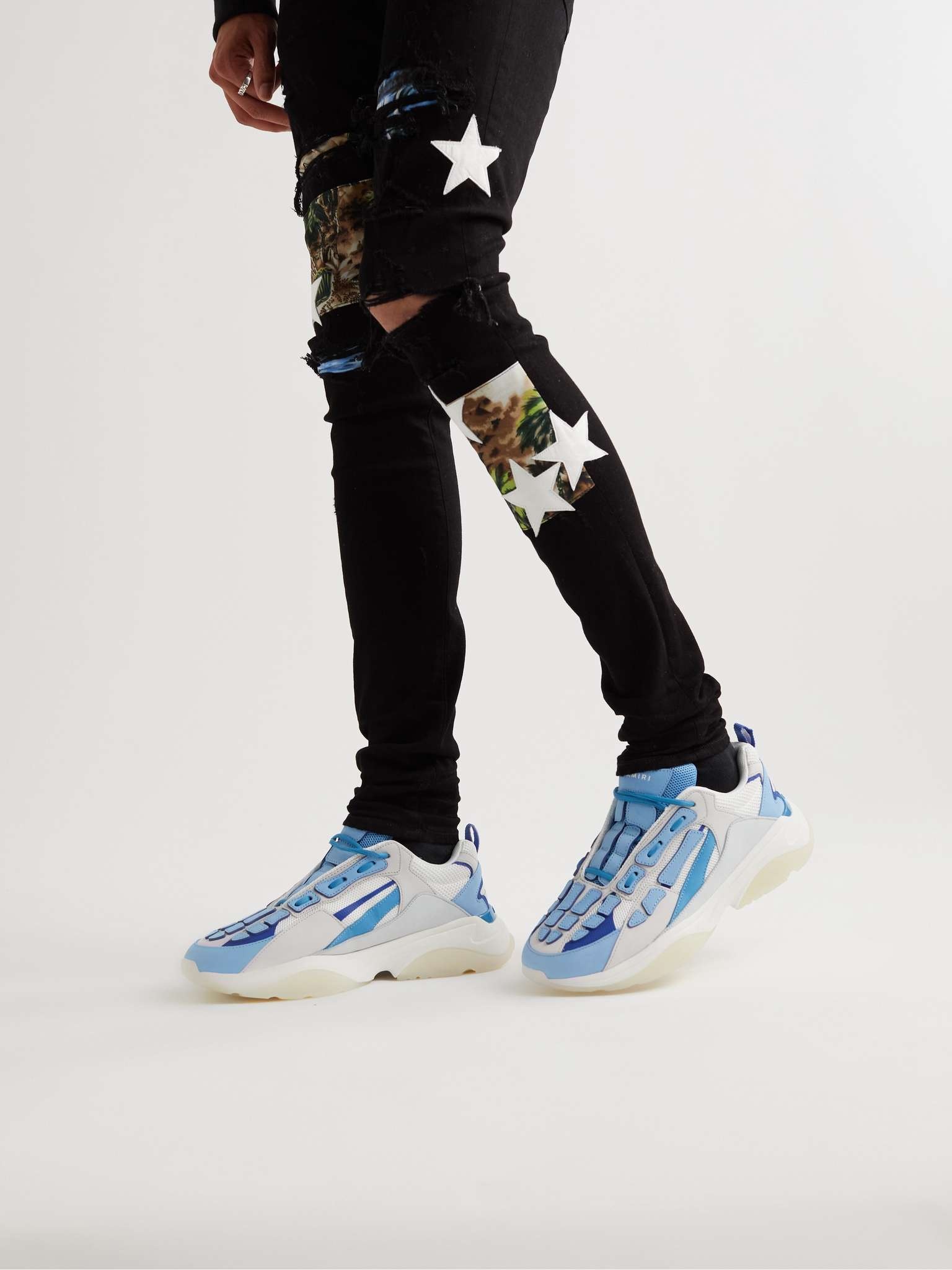Bone Runner Nubuck-Trimmed Mesh Sneakers - 3