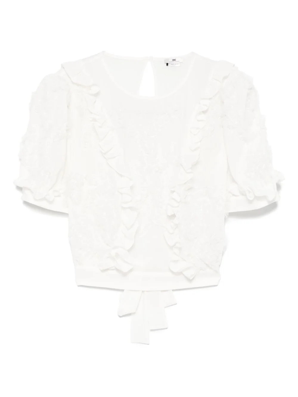 ruffled embroidered top - 1