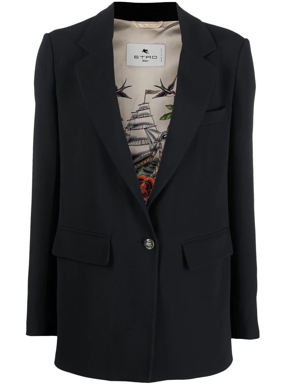 single-breasted button-fastening blazer - 1