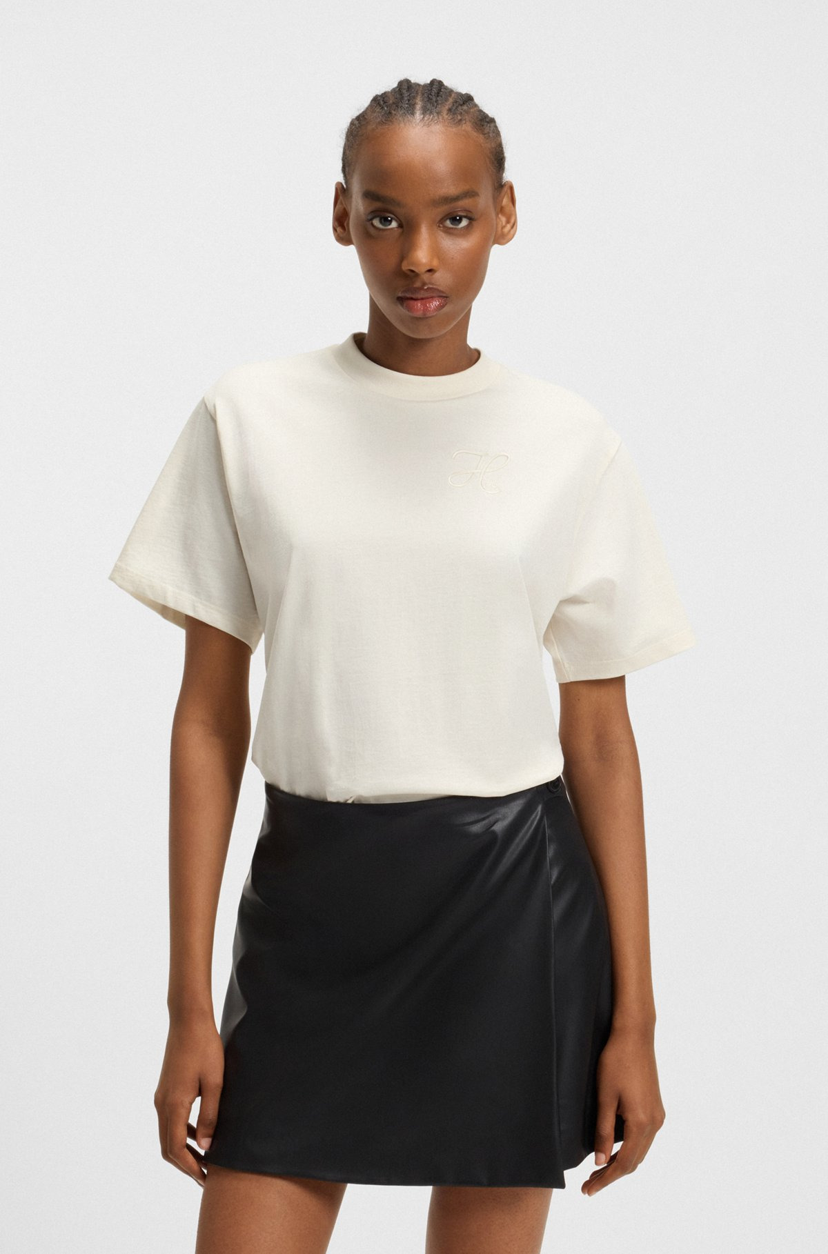 RELAXED-FIT T-SHIRT IN COTTON JERSEY WITH EMBROIDERED MONOGRAM - 2