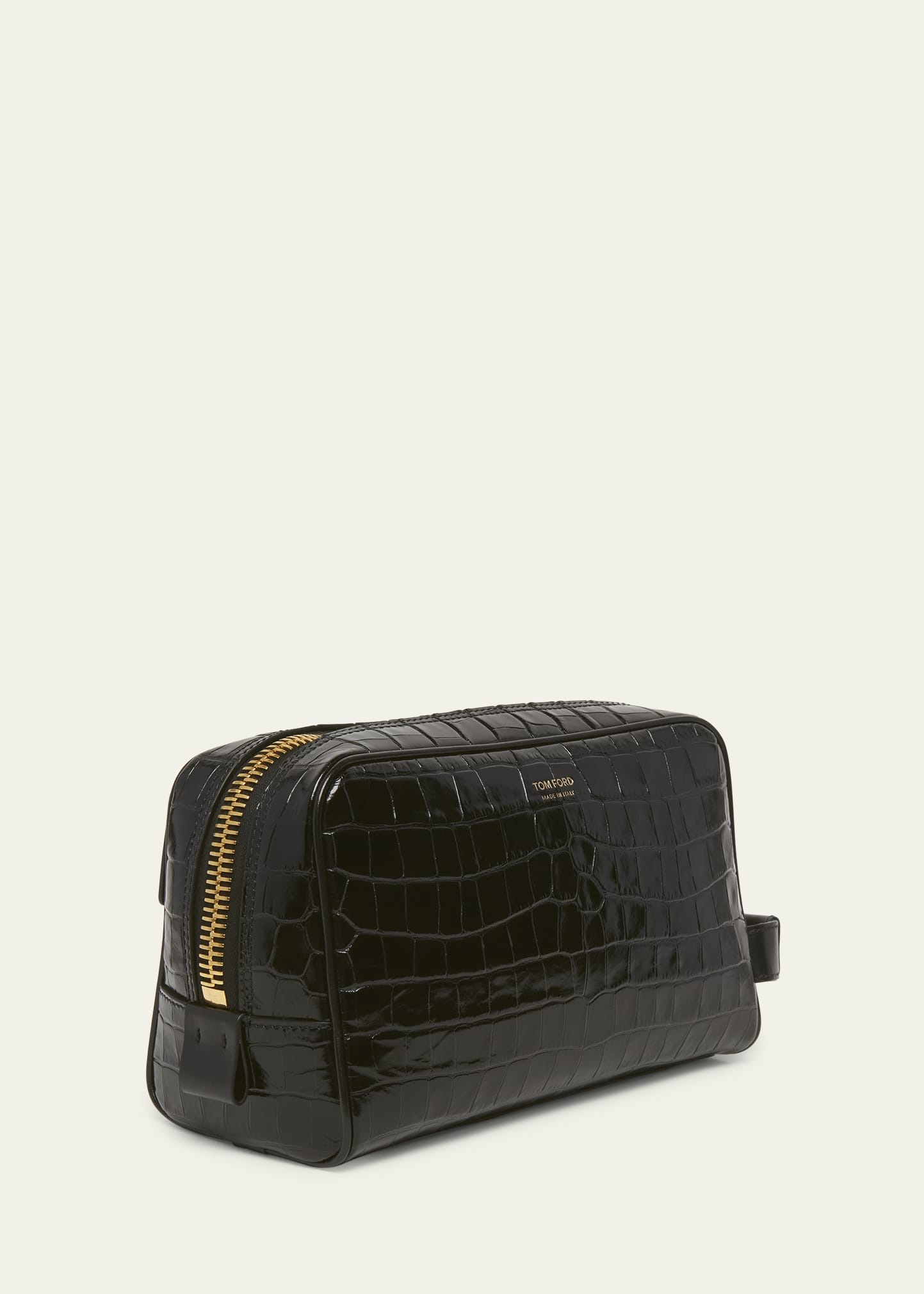 Men's Crocodile-Print Leather Toiletry Case - 3