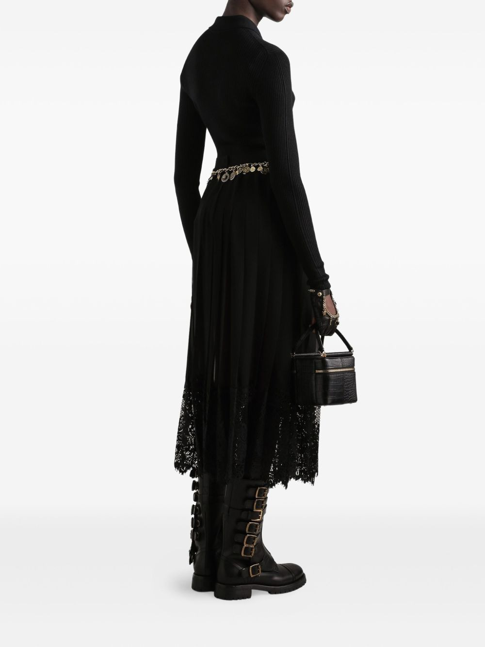 lace-trim midi skirt - 3