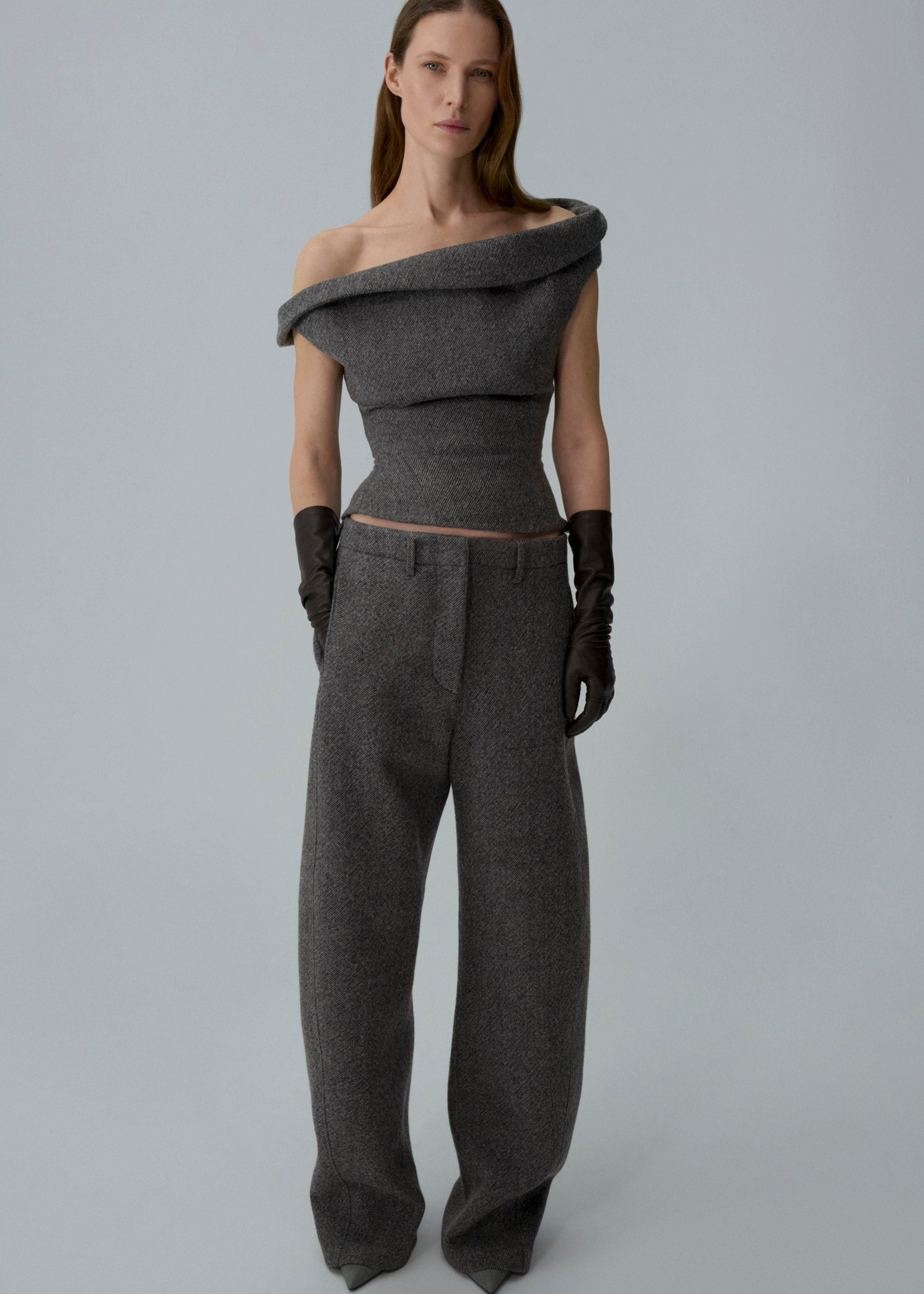Petal wool top in grey - 3