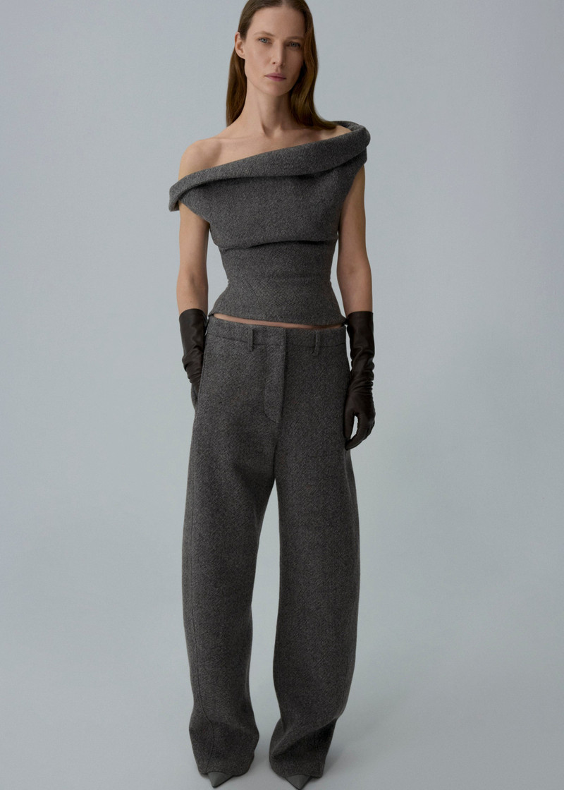 MAGDA BUTRYM Petal wool top in grey outlook