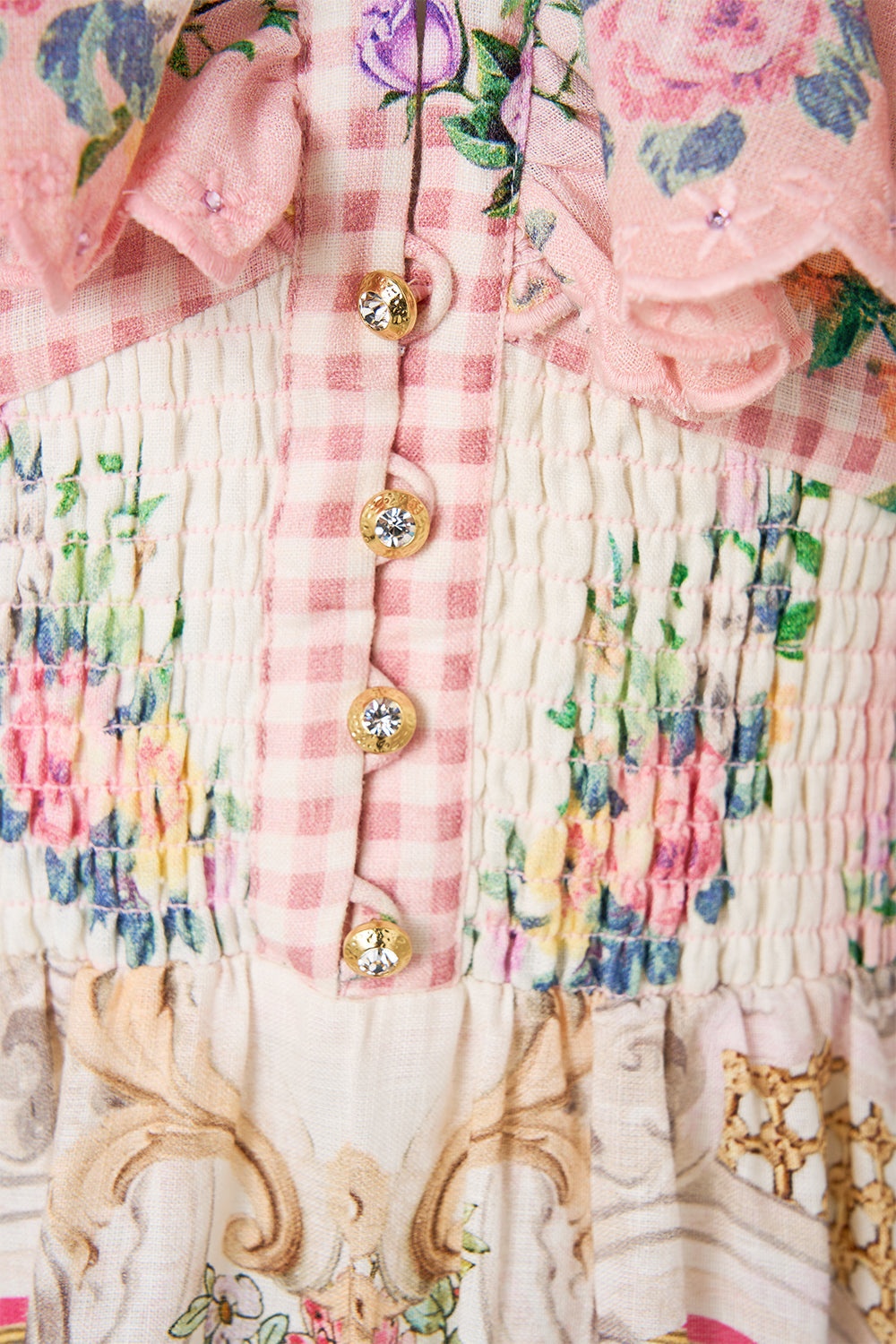 TIERED DRESS WITH NECK FRILL - 6