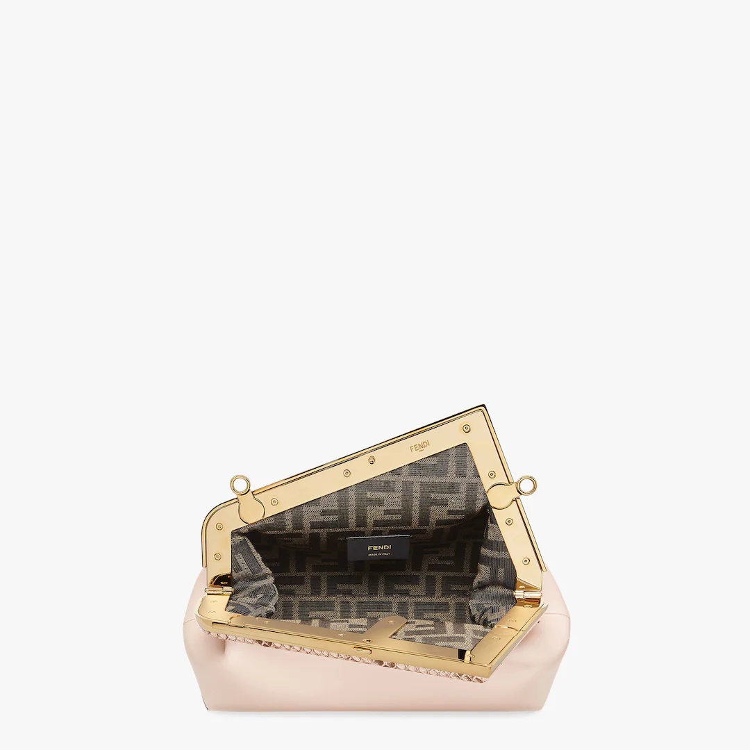 Pink leather and python leather bag - 4