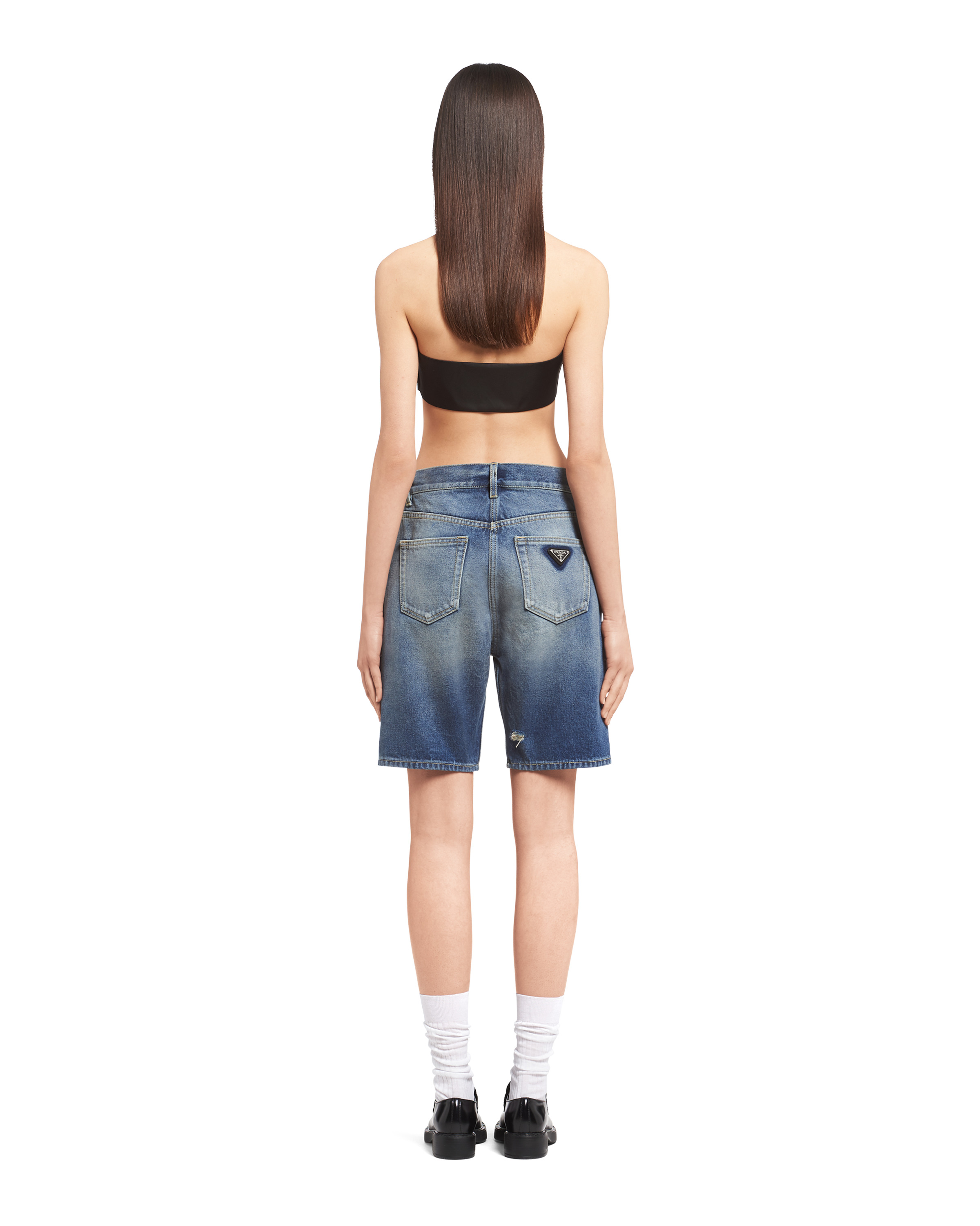 Organic denim Bermuda shorts - 4