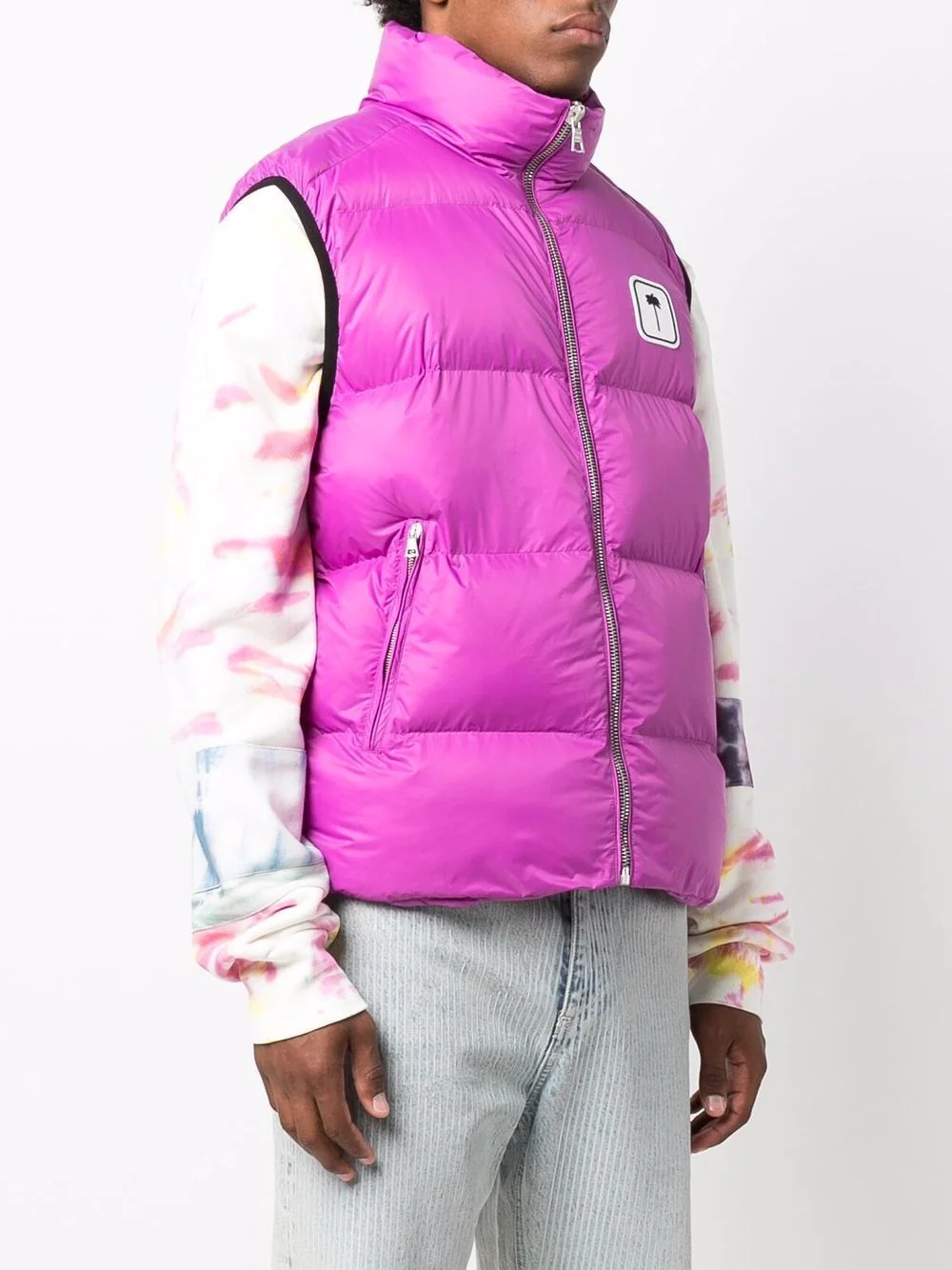 logo-patch padded gilet - 3