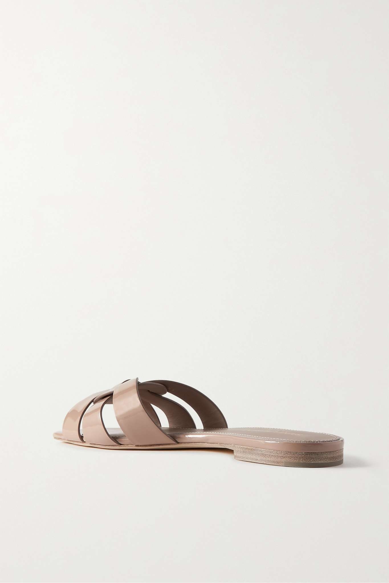 Nu Pieds woven patent-leather slides - 3