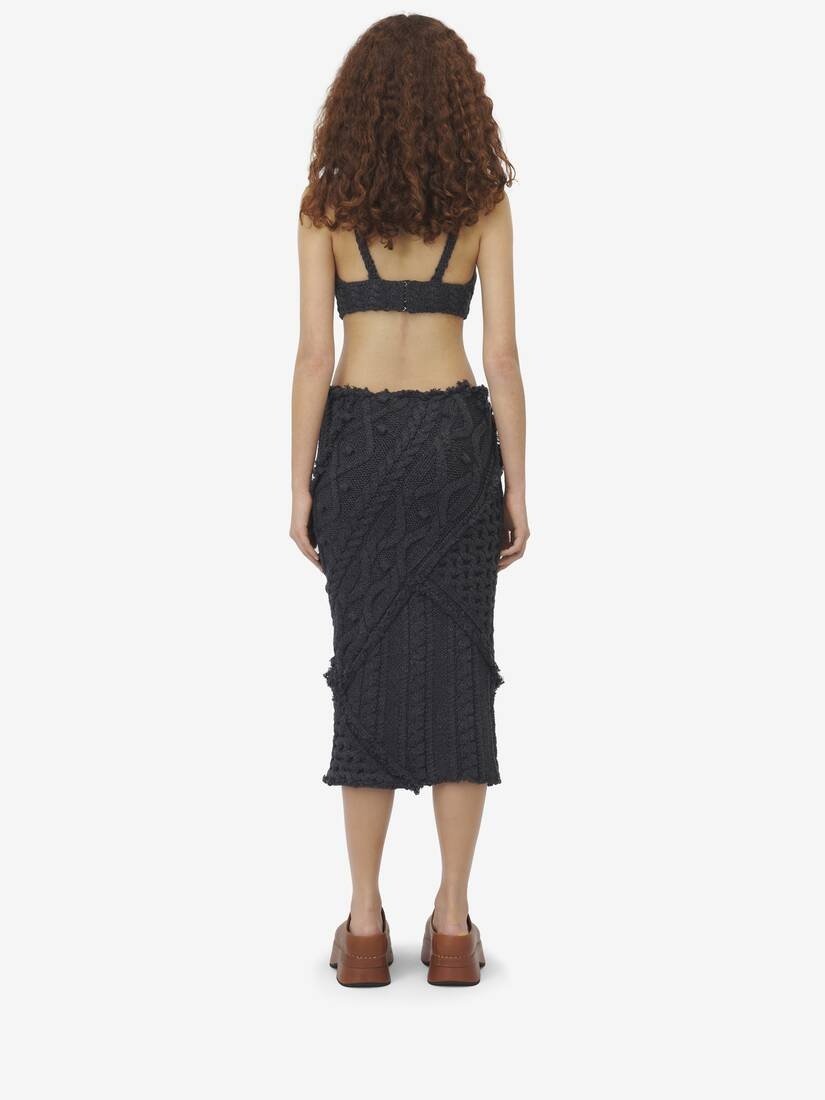 Cable Knit Pencil Skirt - 4