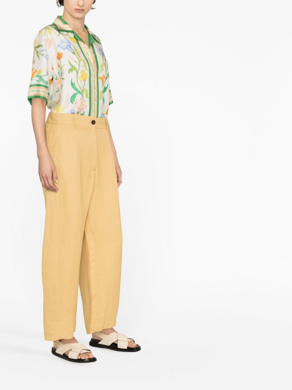 high-waisted wide-leg trousers - 4