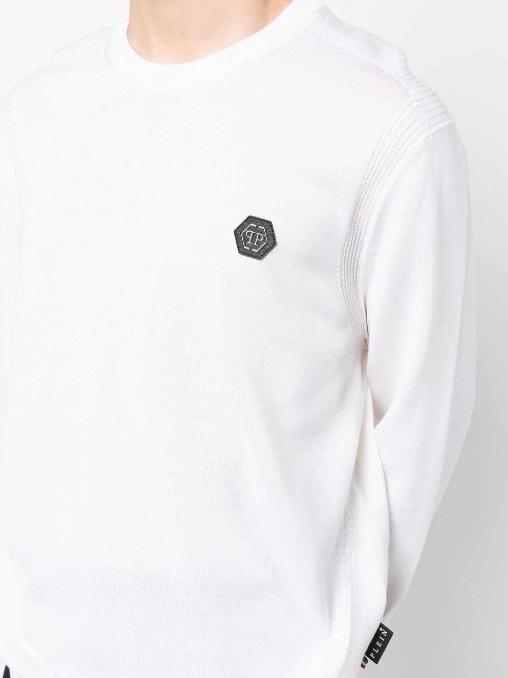 logo-patch long-sleeved sweater - 5