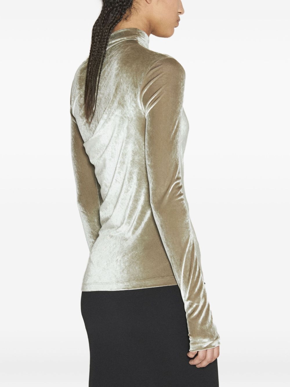draped velvet top - 3