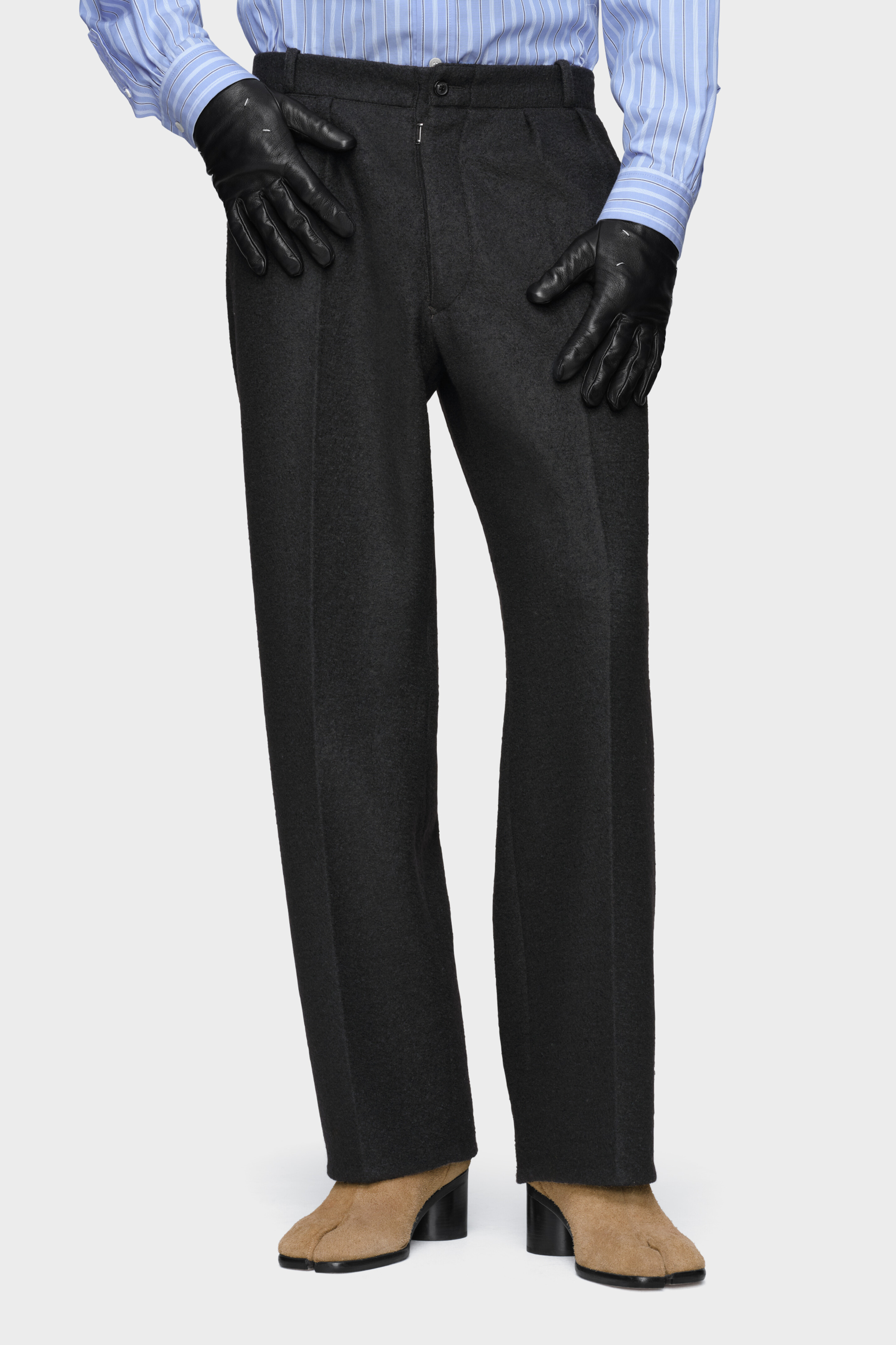 Felted Wool Straight-Leg Trousers - 2