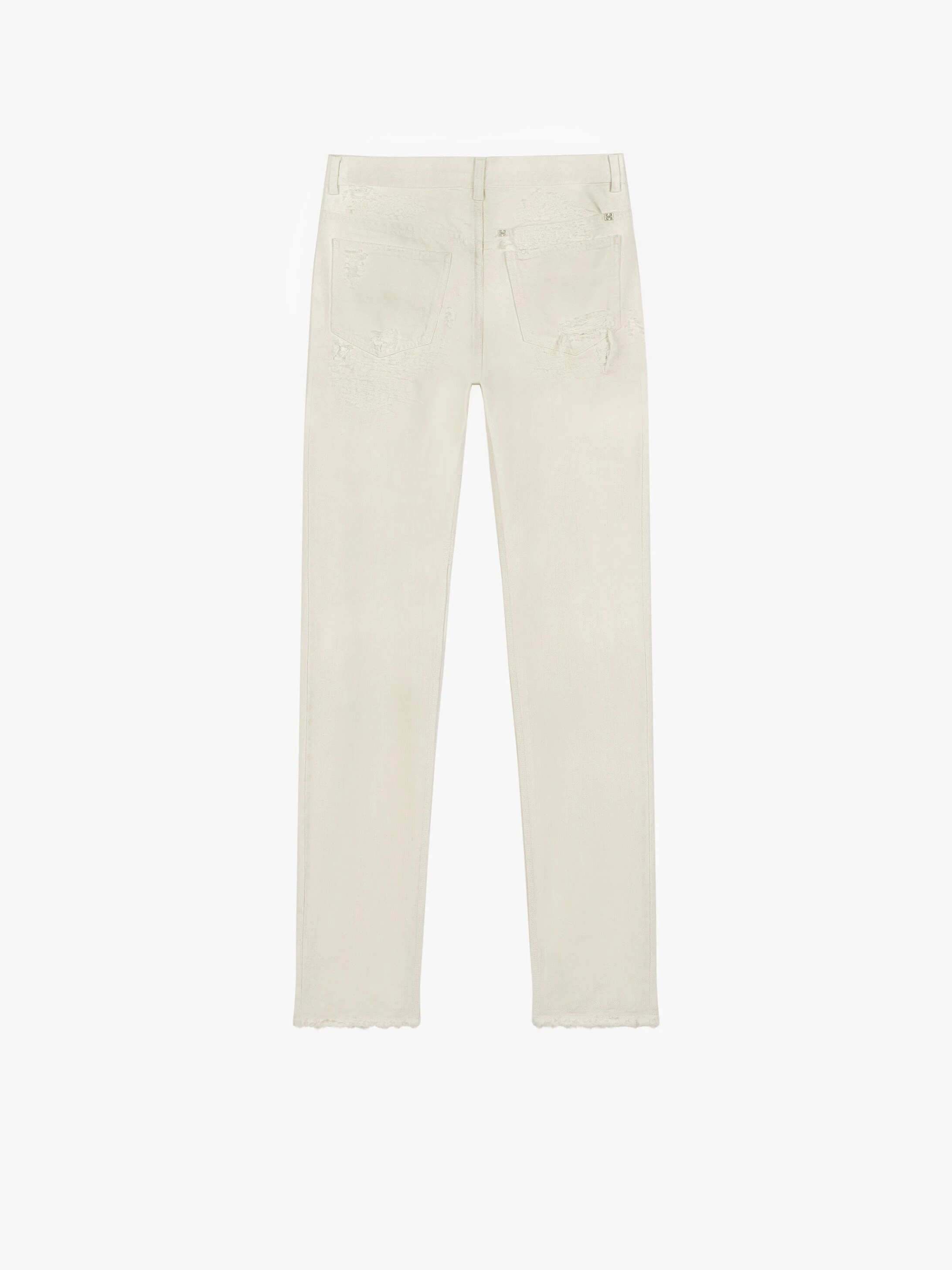 SLIM FIT JEANS IN DESTROYED DENIM - 5