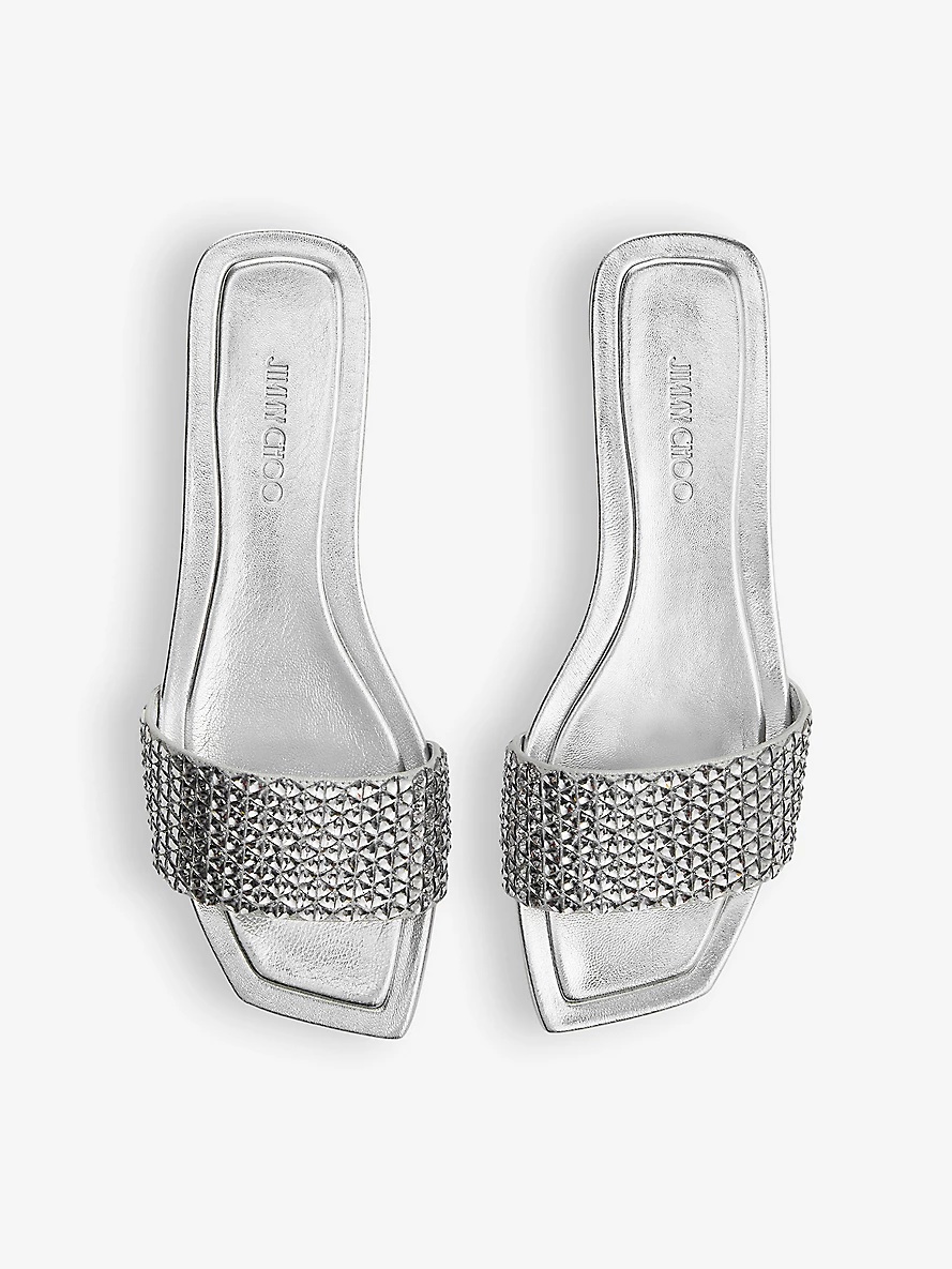 Clovis square-toe metallic-leather sandals - 2
