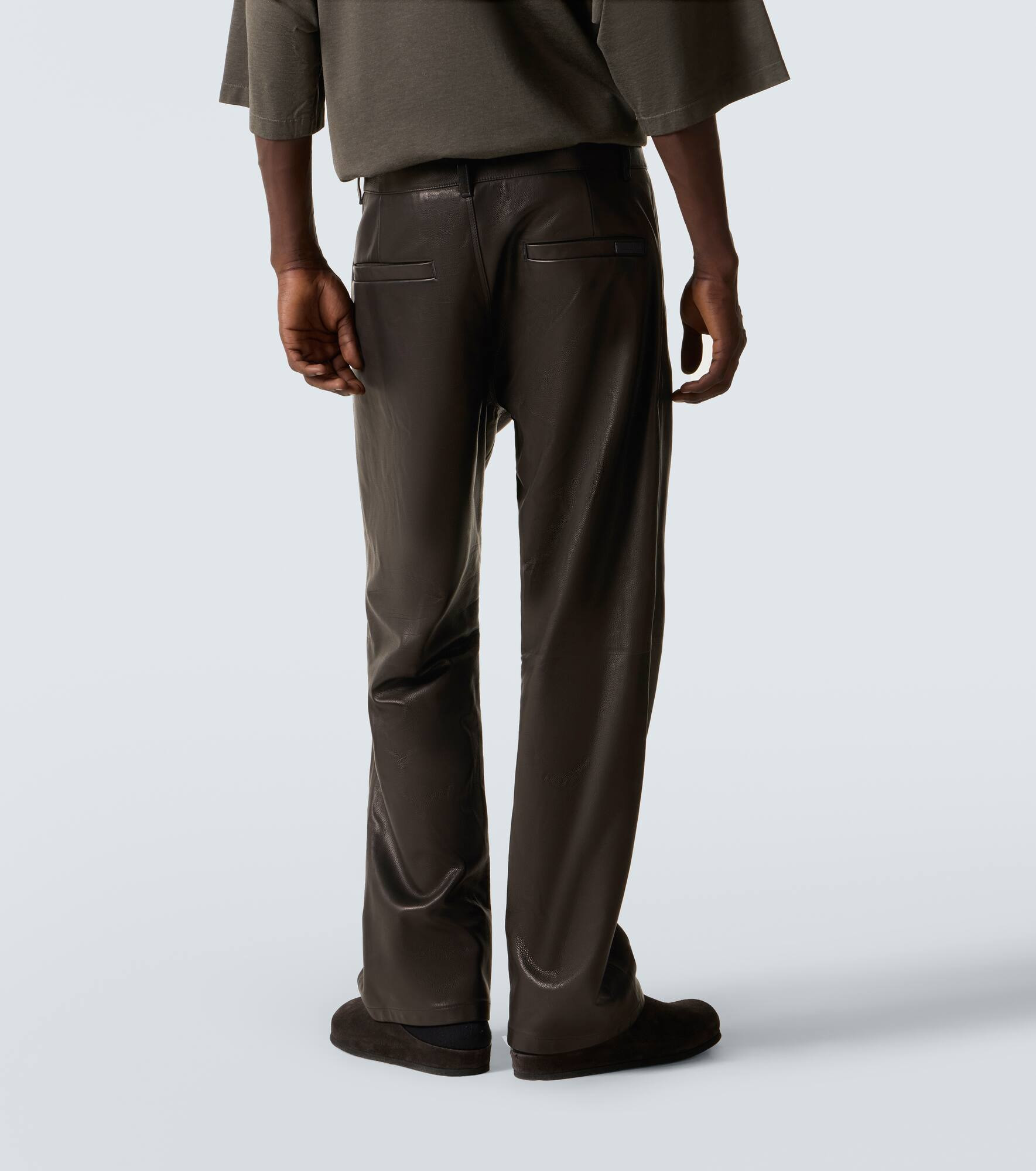 Leather wide-leg pants - 4