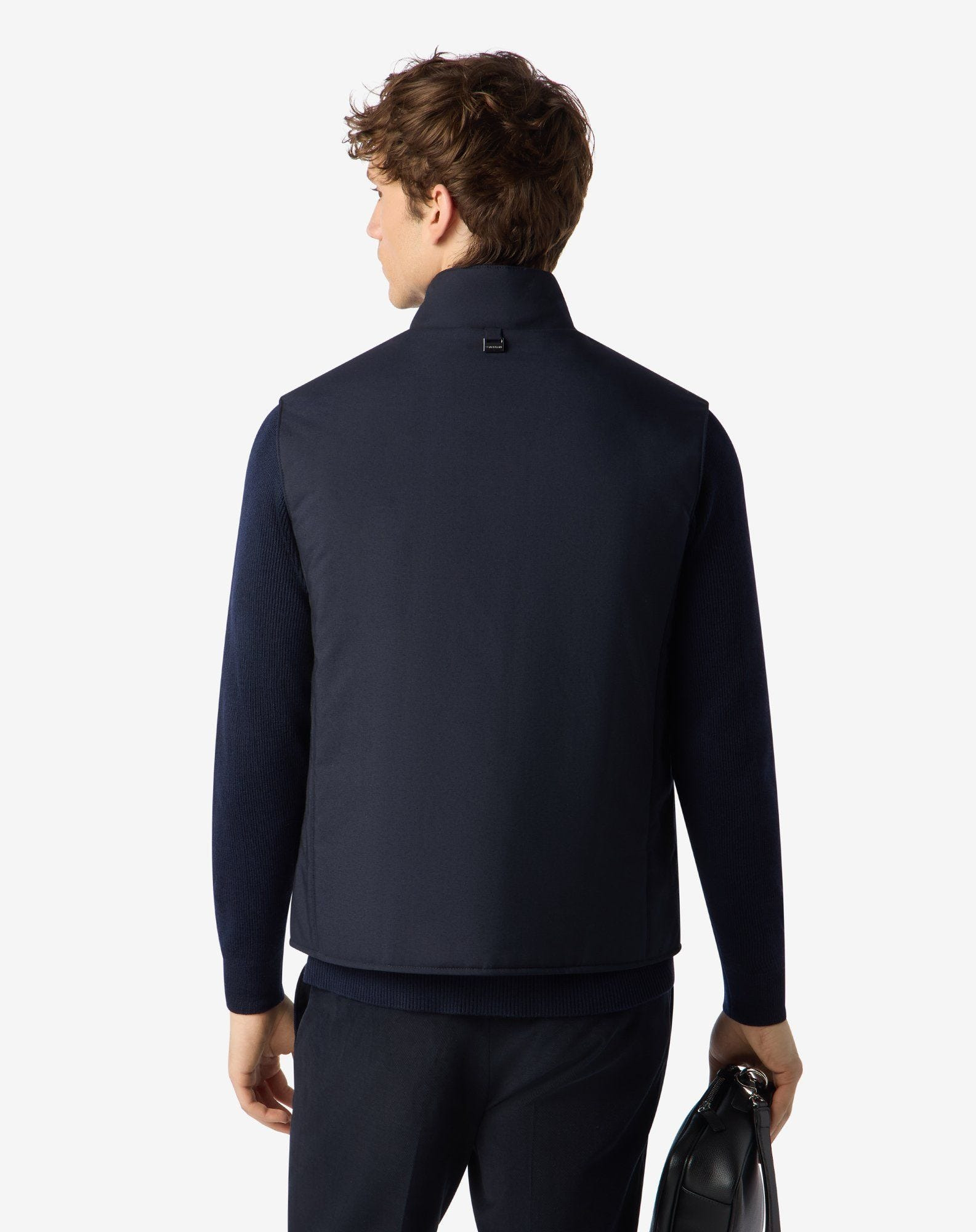 Blue padded vest in technical fabric - 3