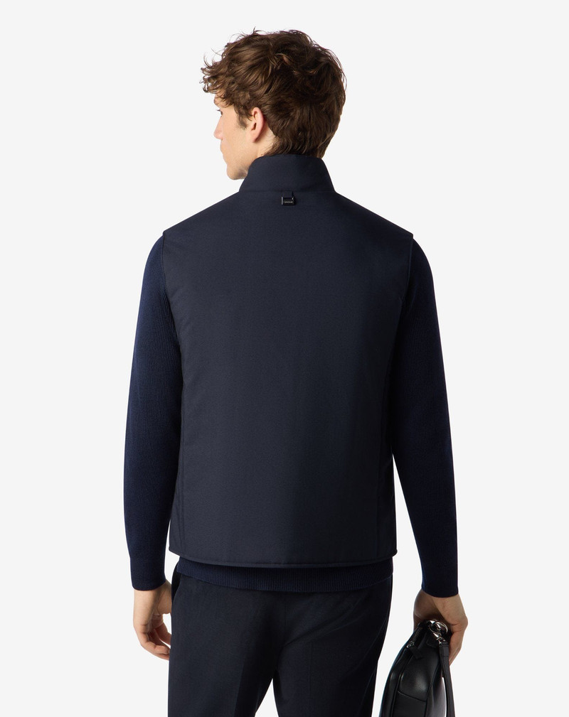 Blue padded vest in technical fabric 3
