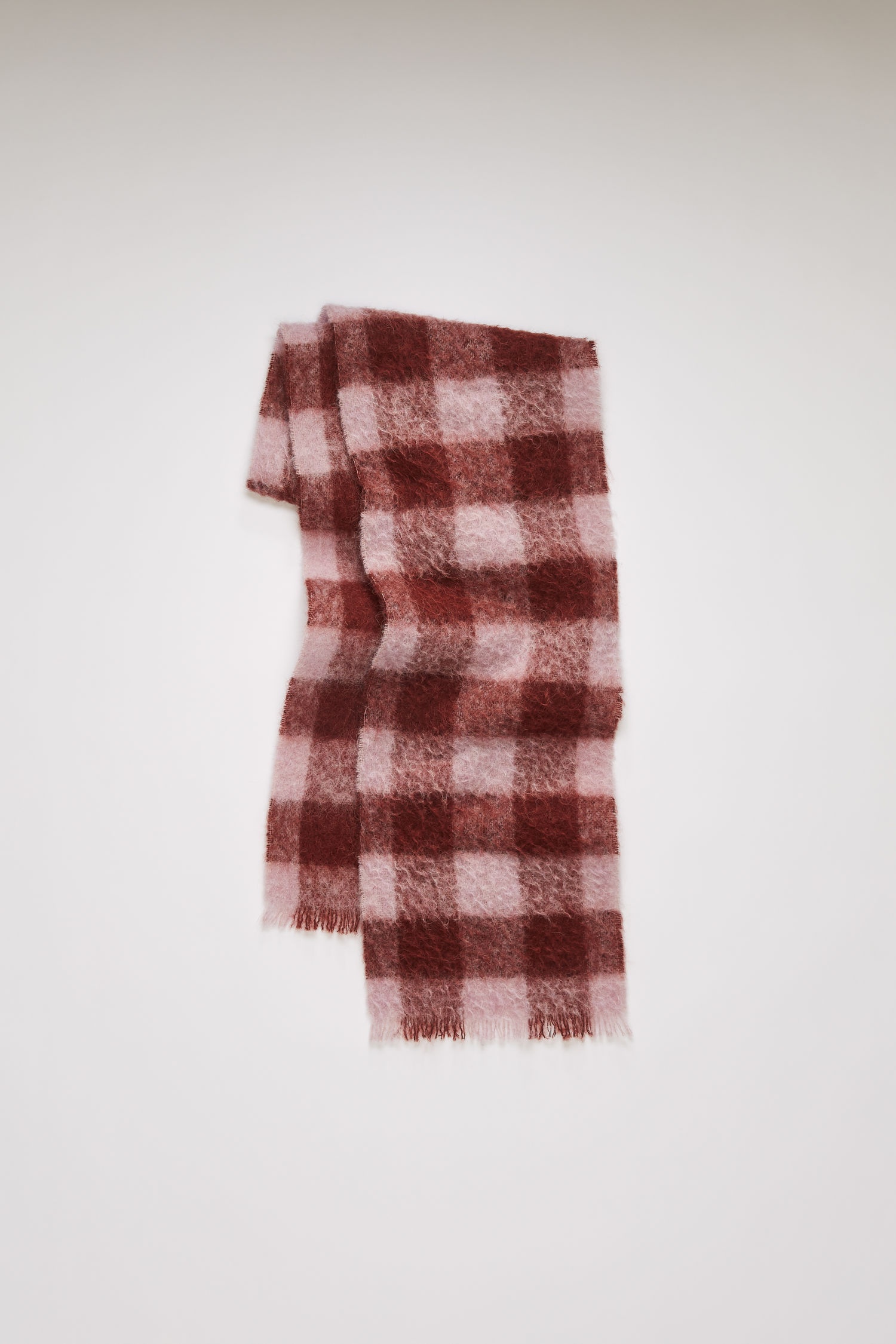 Checked scarf pink/brick red - 2