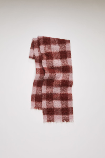 Acne Studios Checked scarf pink/brick red outlook