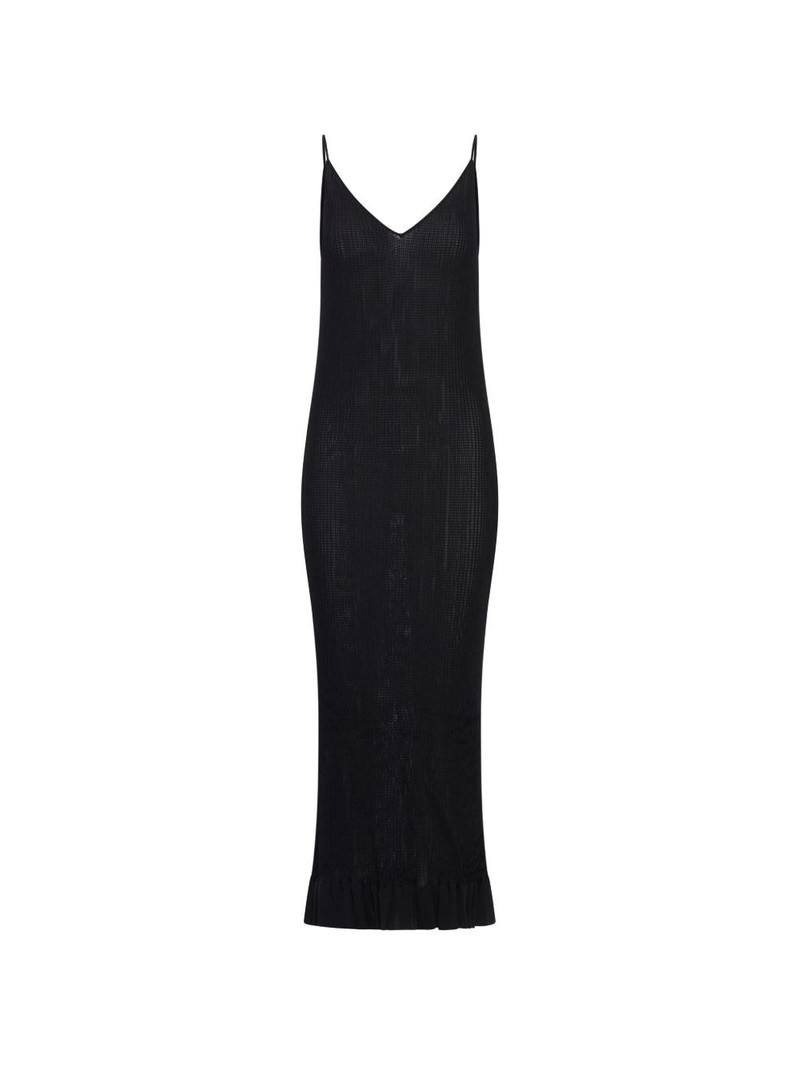 V-neck ruffled midi dress 1