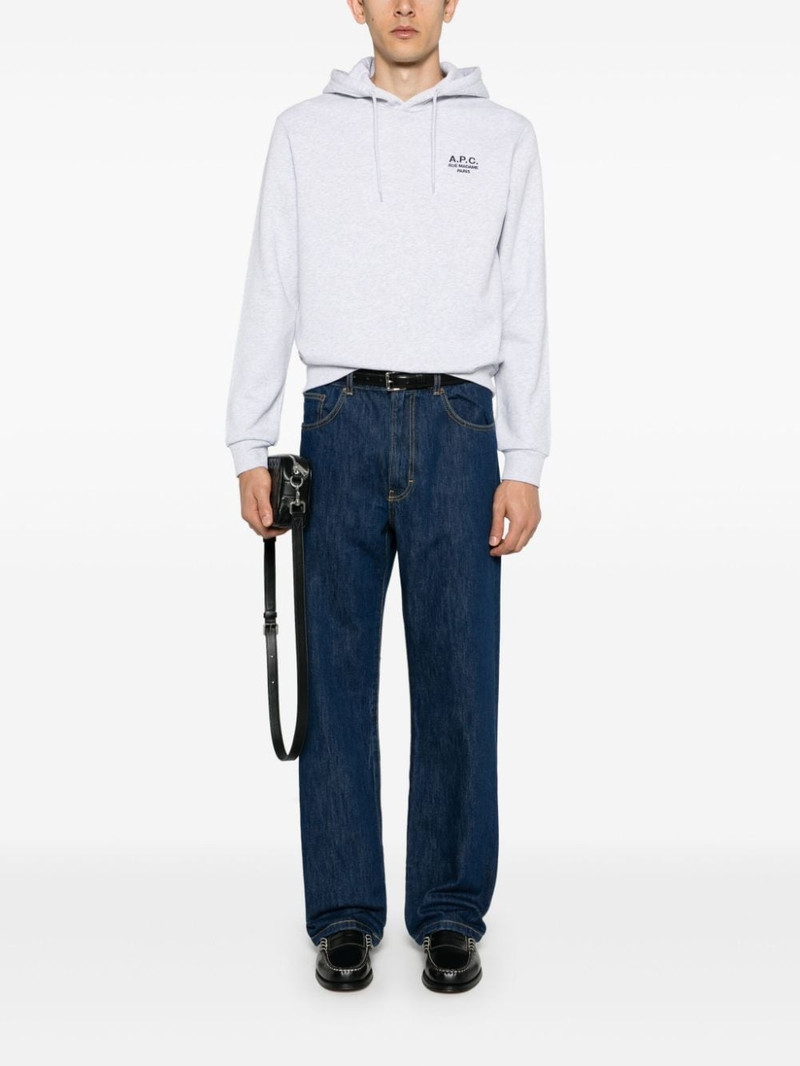 A.P.C. logo-embroidered organic cotton hoodie outlook