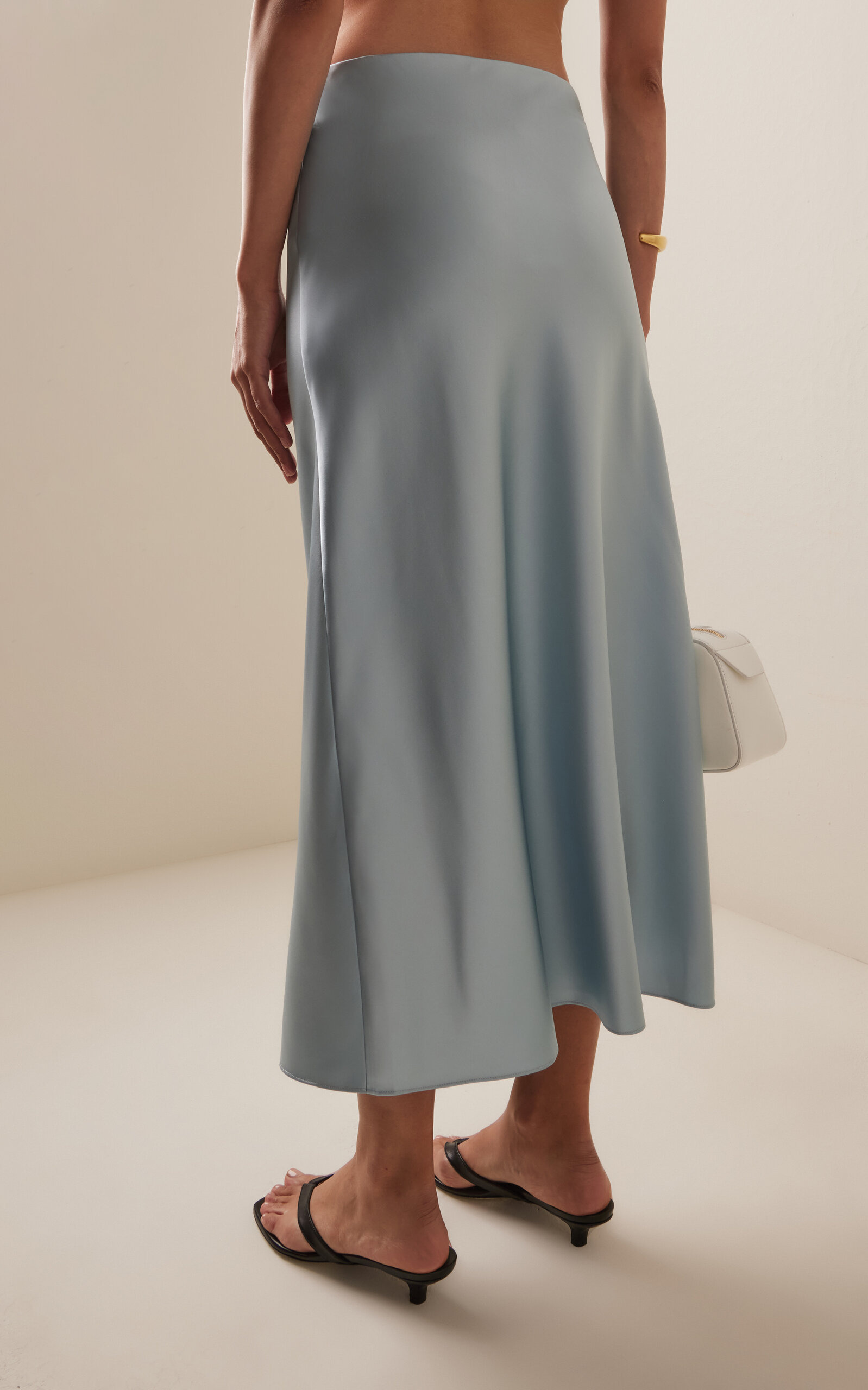 Camila Stretch-Silk Midi Skirt blue - 4