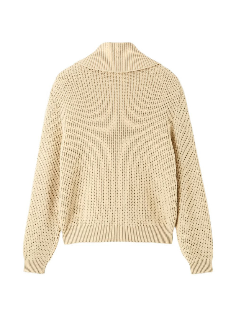 Loro Piana Shivling waffle-knit quarter-zip sweater outlook