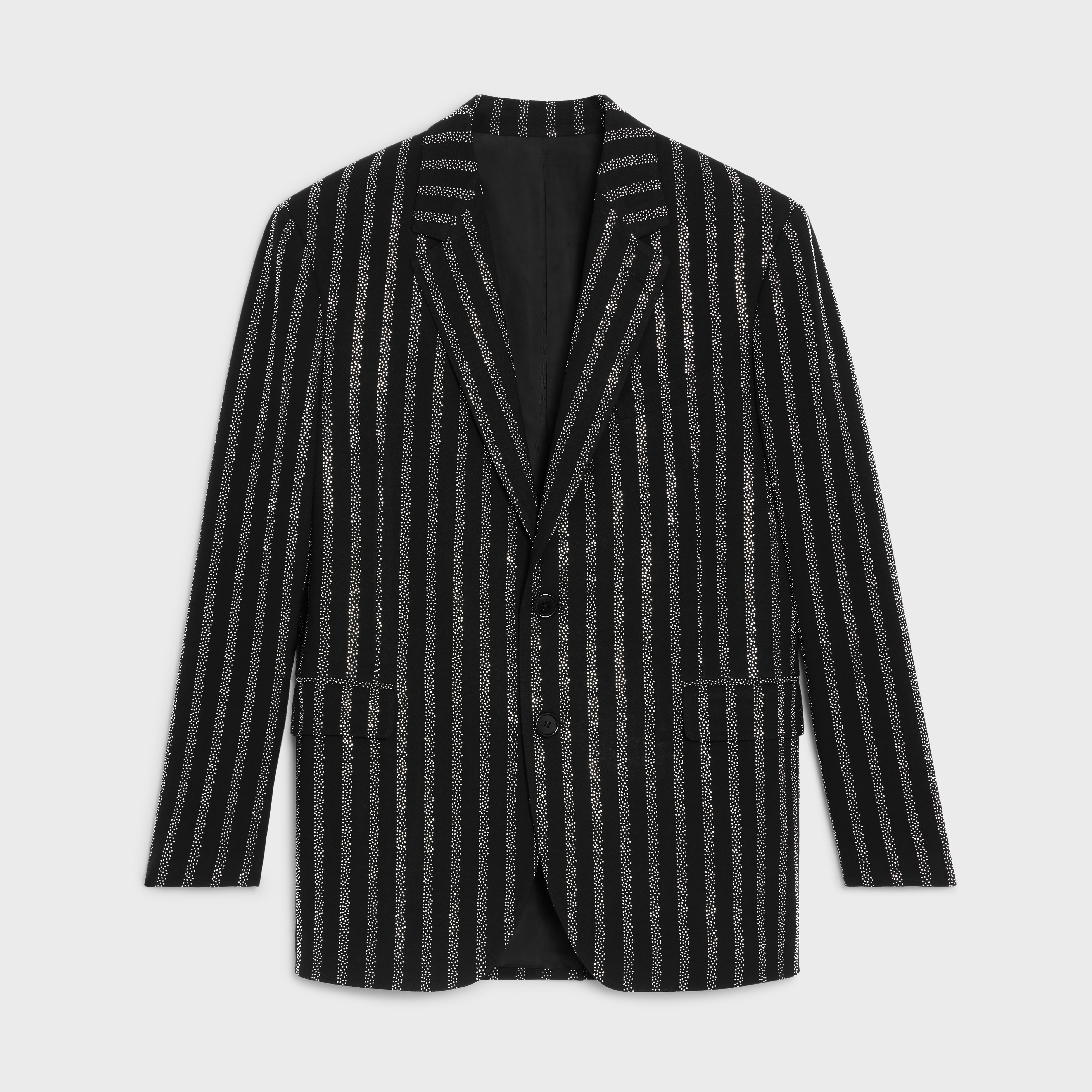 STUDDED BOXY JACKET IN VISCOSE SABLÉ - 1