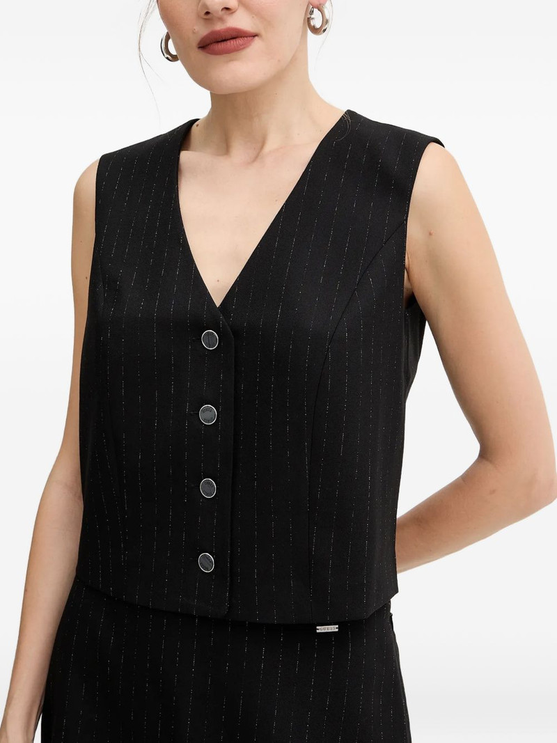 button pinstripe top 4