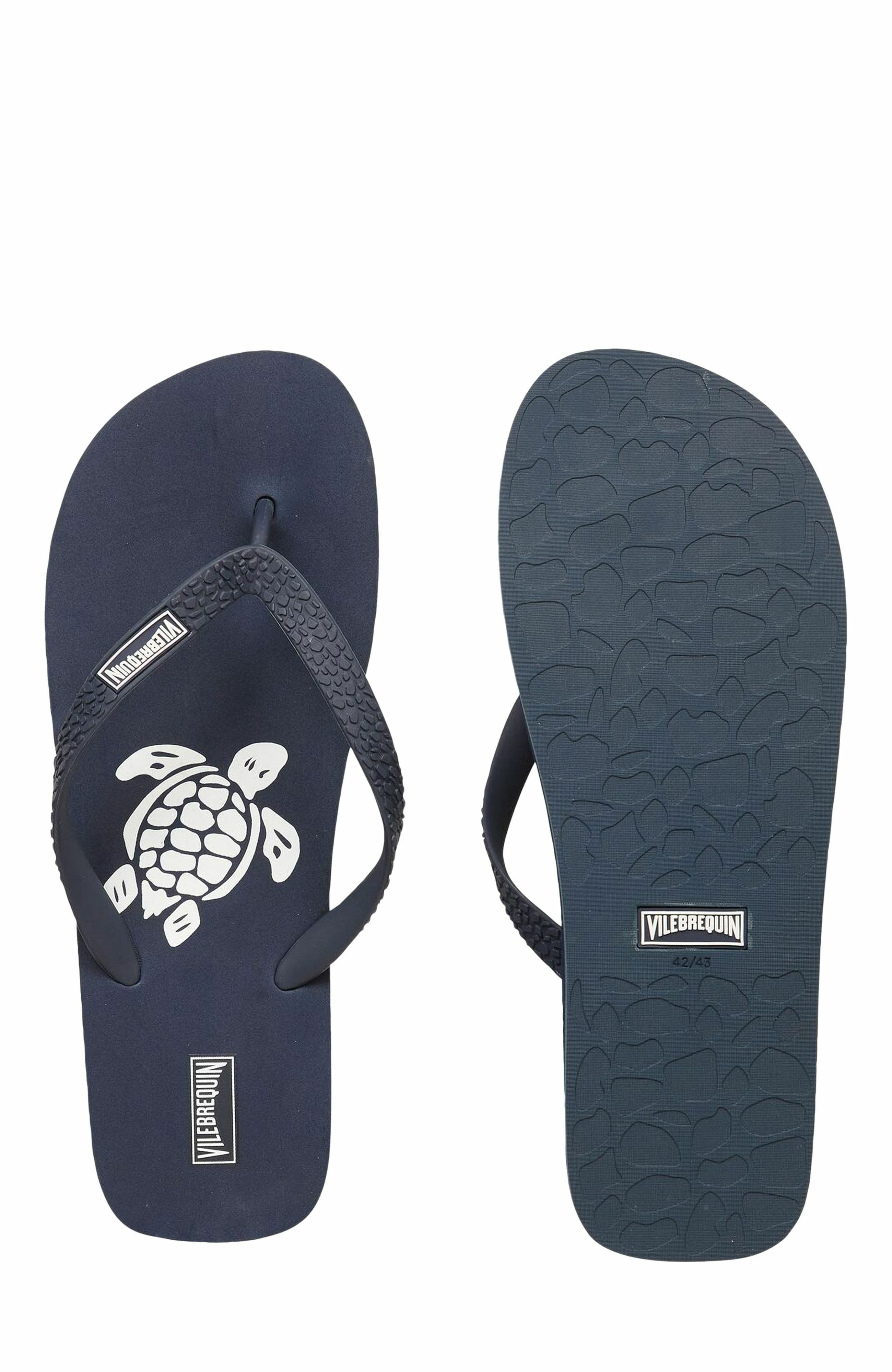 Vilebrequin Men's Turtle Beach Flip Flops in Marine 2 at Nordstrom - 2